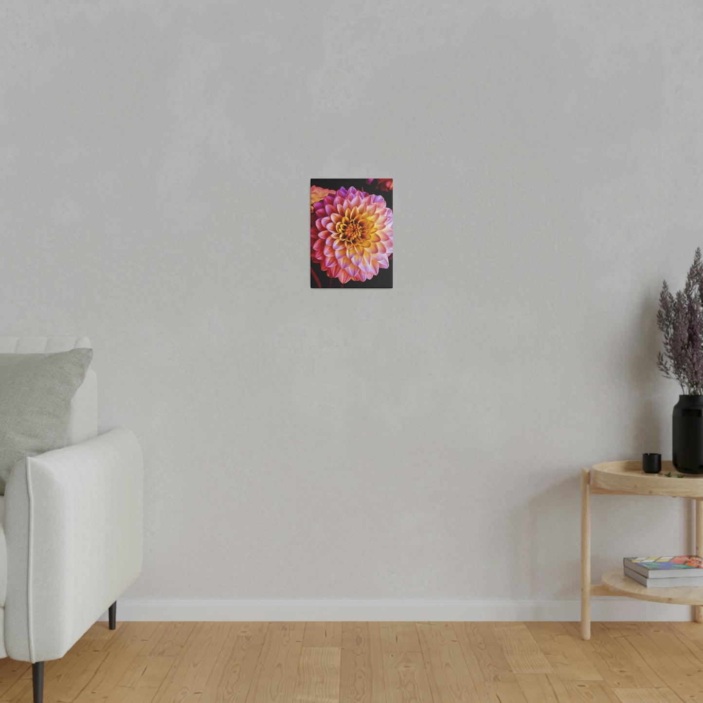 Colorful Dahlia on Matte Canvas, Stretched, 0.75"