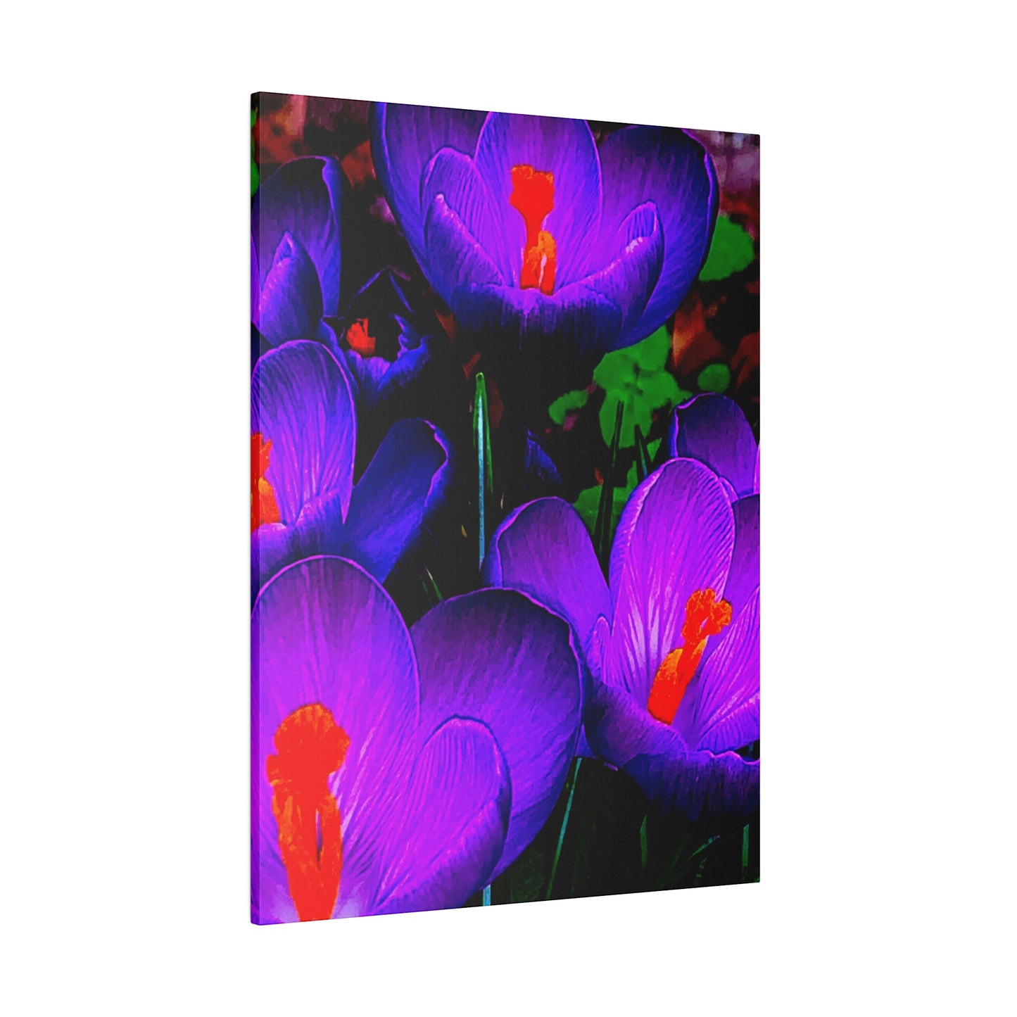 Purple Flowers on Matte Canvas, Stretched, 0.75"