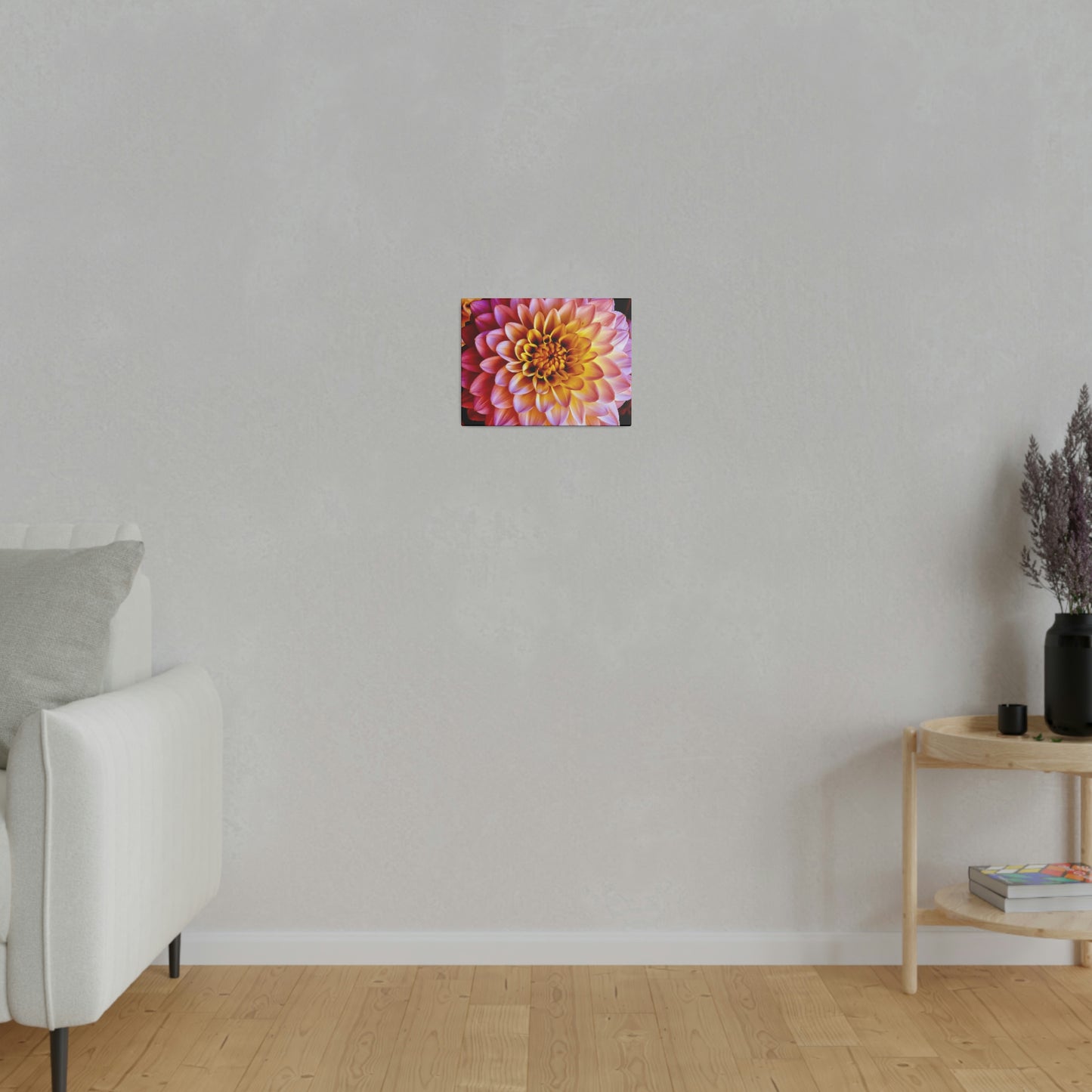 Colorful Dahlia on Matte Canvas, Stretched, 0.75"