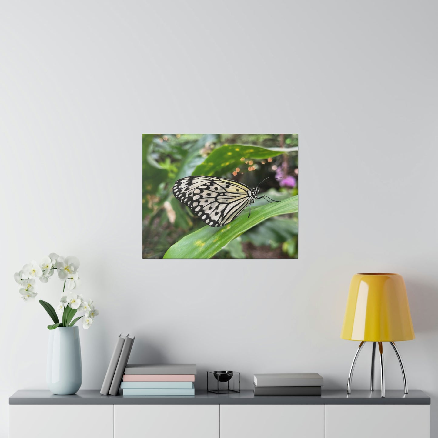 Black and White Butterfly on Matte Canvas, Stretched, 0.75"