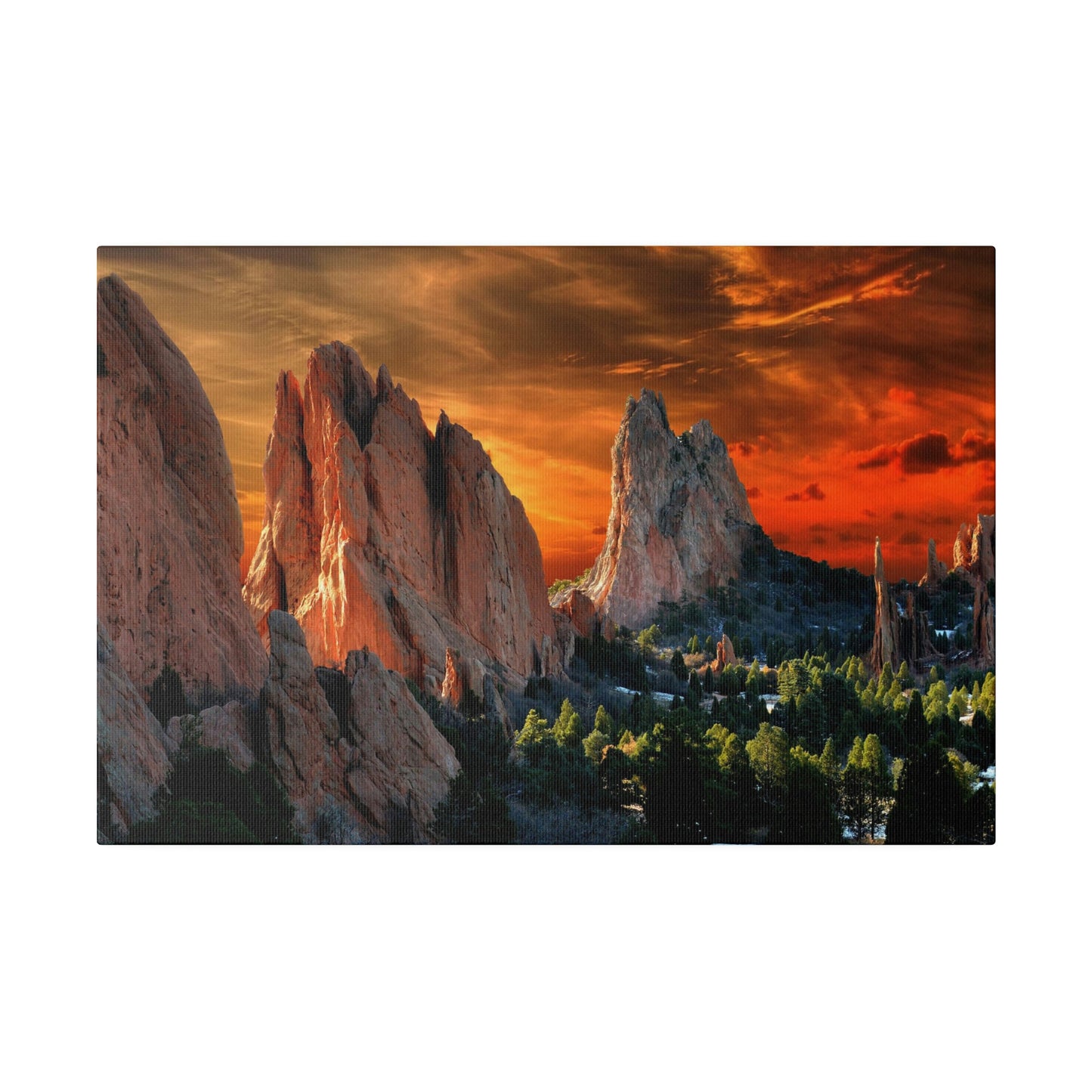 Sunset at Garden of the gods on Matte Canvas, Stretched, 0.75"