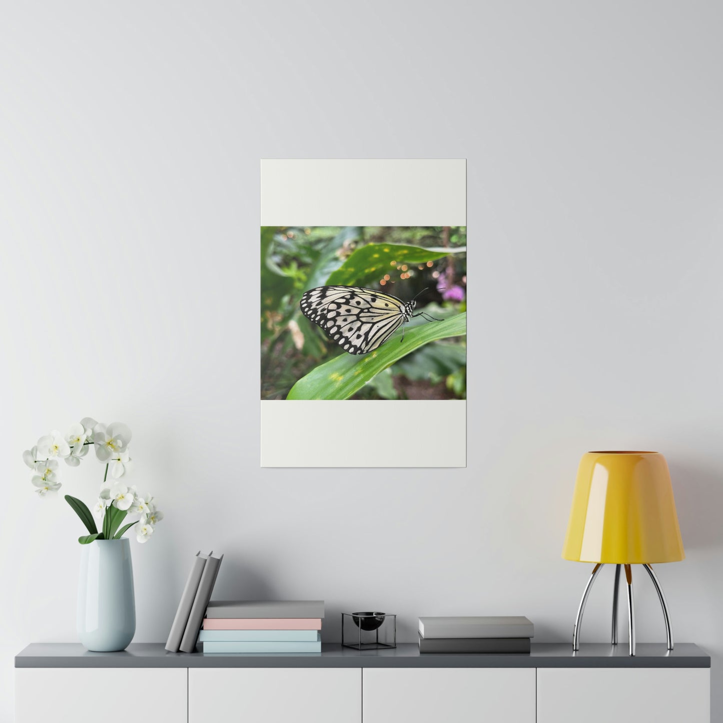 Black and White Butterfly on Matte Canvas, Stretched, 0.75"