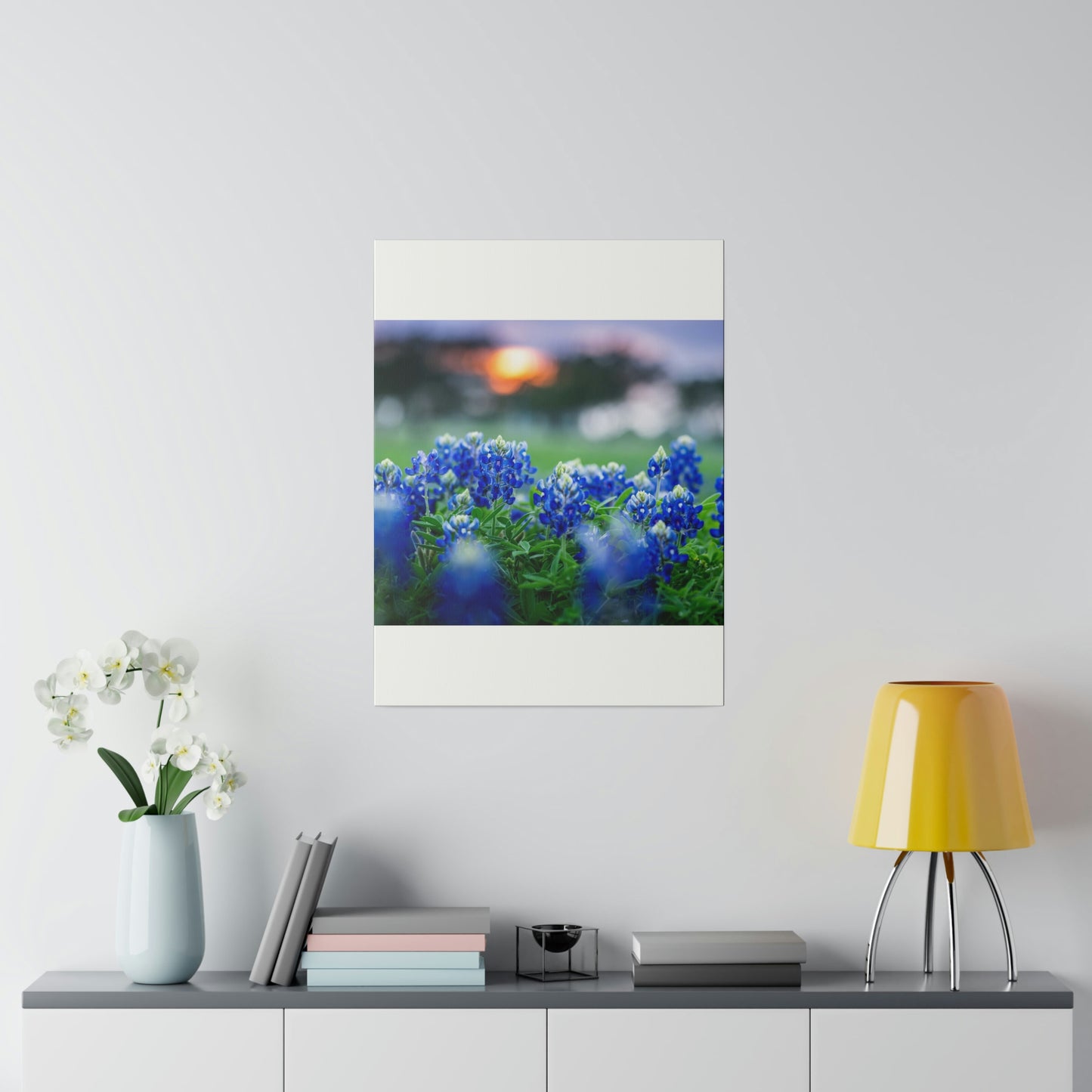 Blue Bonnets on matte Canvas, Stretched, 0.75"