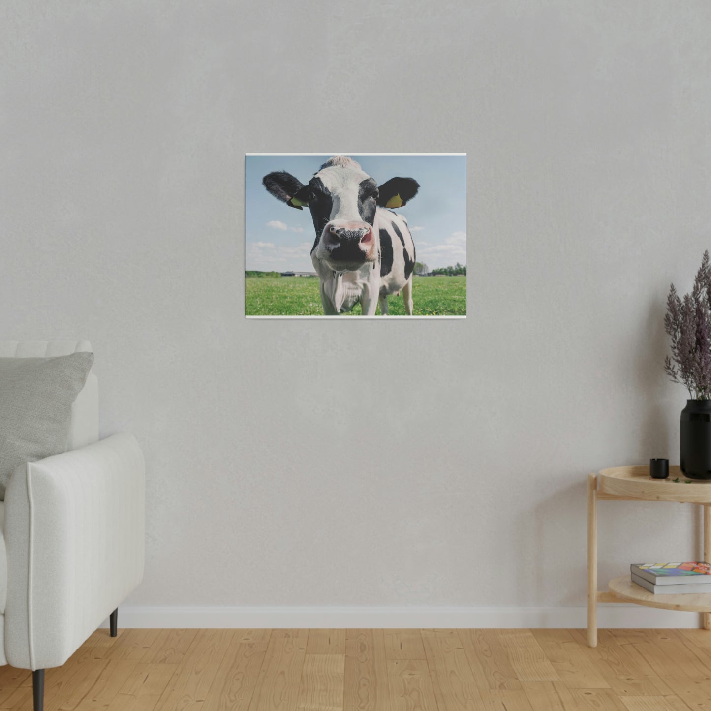 Black and White Cow, Matte Canvas, Stretched, 0.75"