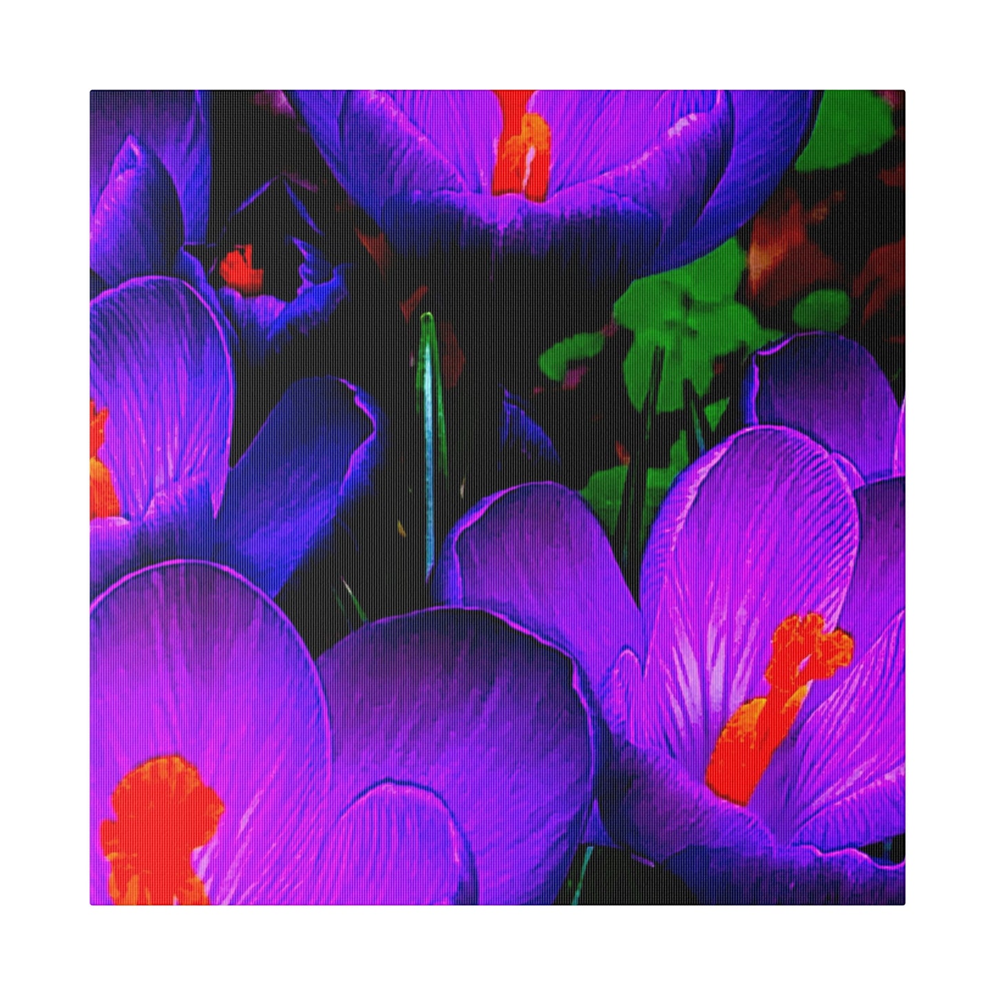 Purple Flowers on Matte Canvas, Stretched, 0.75"