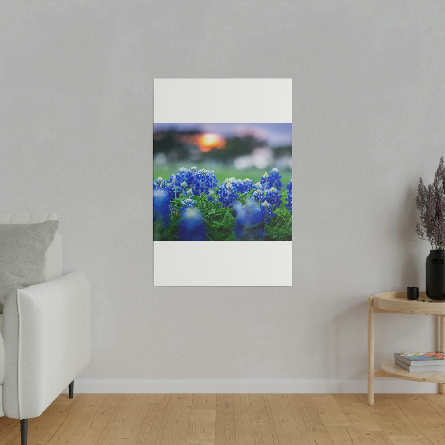 Blue Bonnets on matte Canvas, Stretched, 0.75"