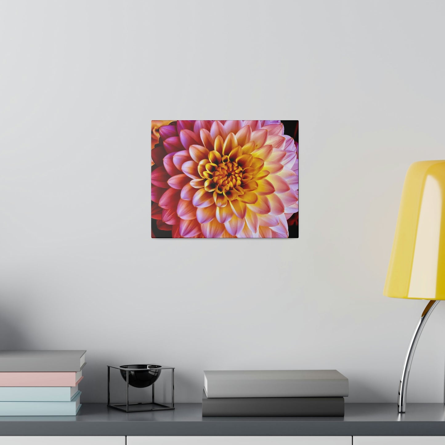 Colorful Dahlia on Matte Canvas, Stretched, 0.75"