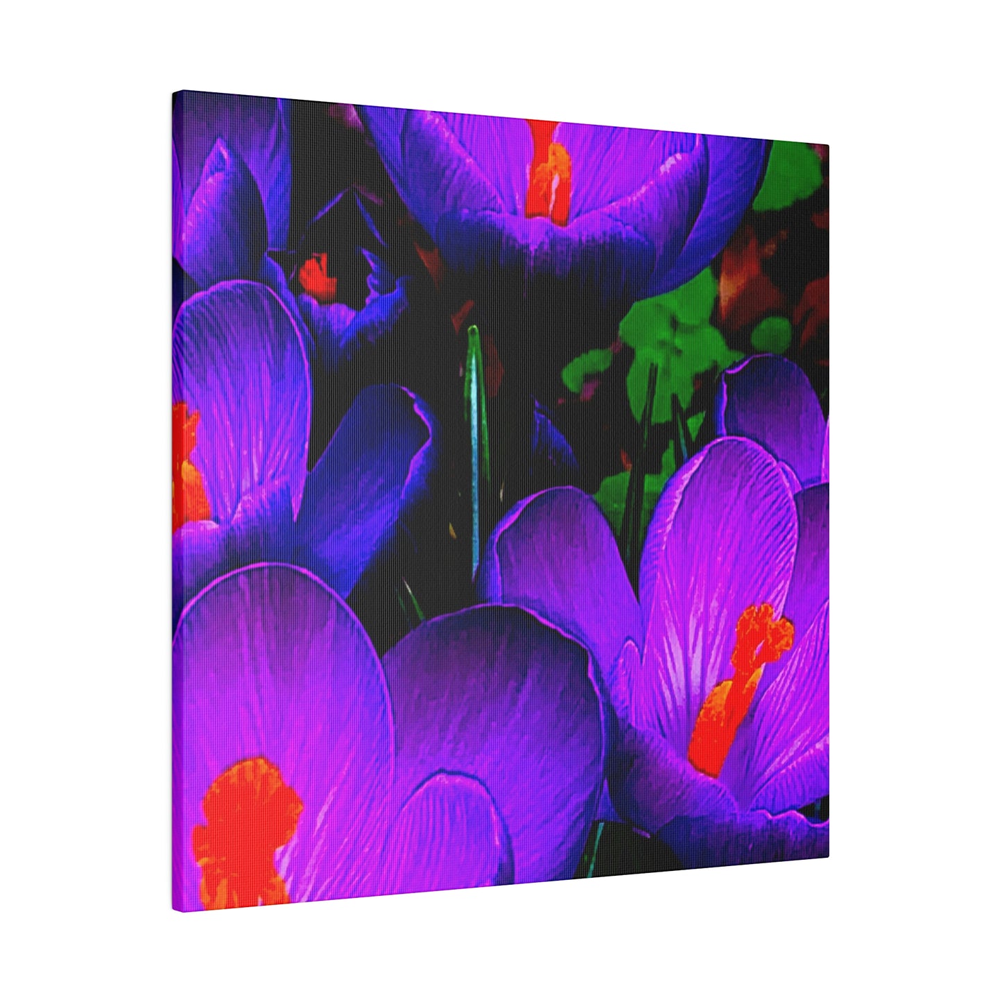 Purple Flowers on Matte Canvas, Stretched, 0.75"