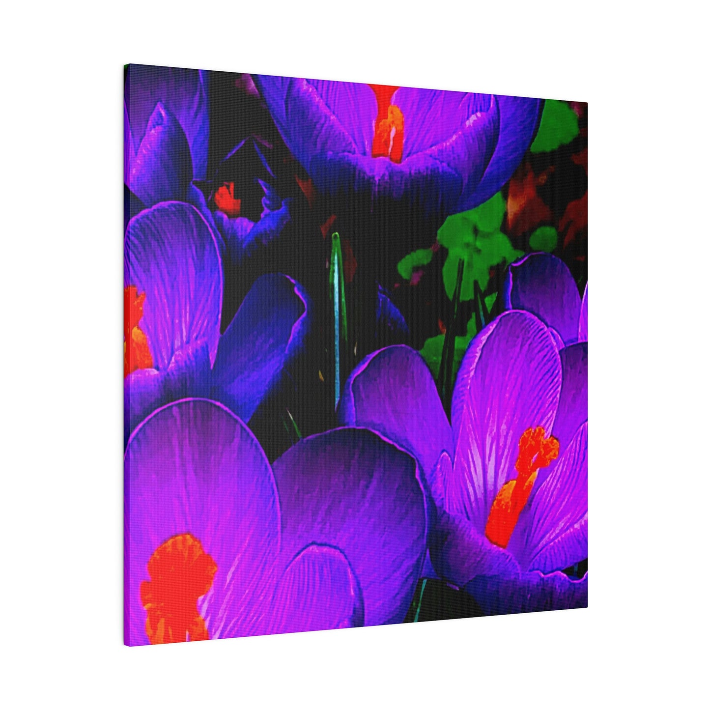 Purple Flowers on Matte Canvas, Stretched, 0.75"