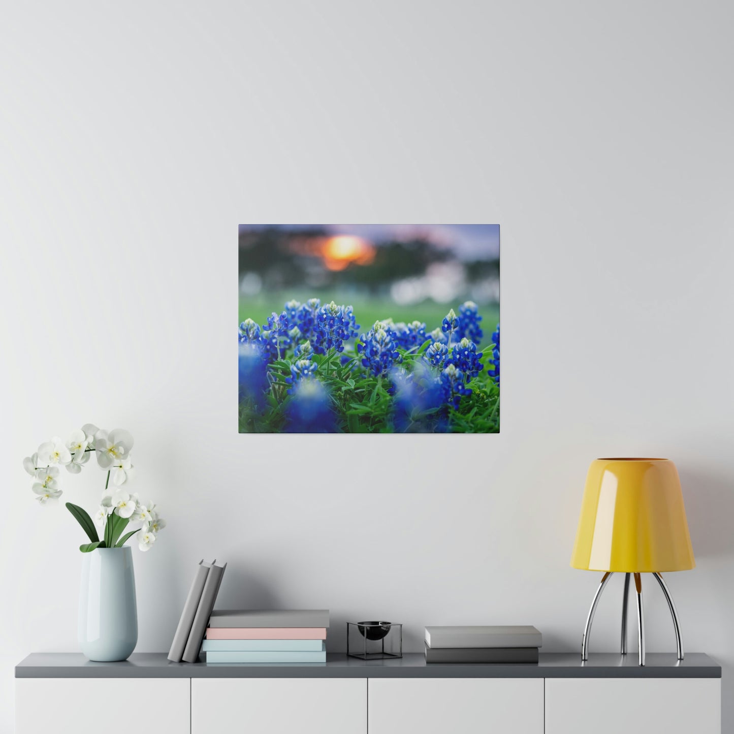 Blue Bonnets on matte Canvas, Stretched, 0.75"