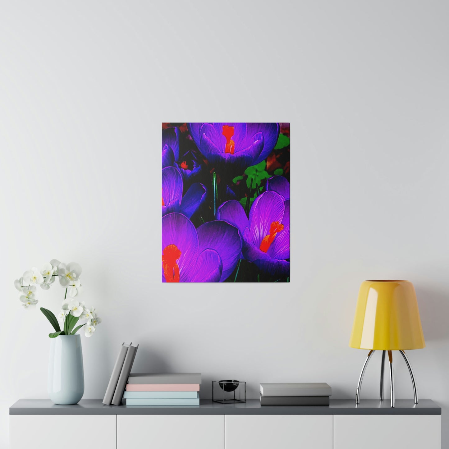 Purple Flowers on Matte Canvas, Stretched, 0.75"