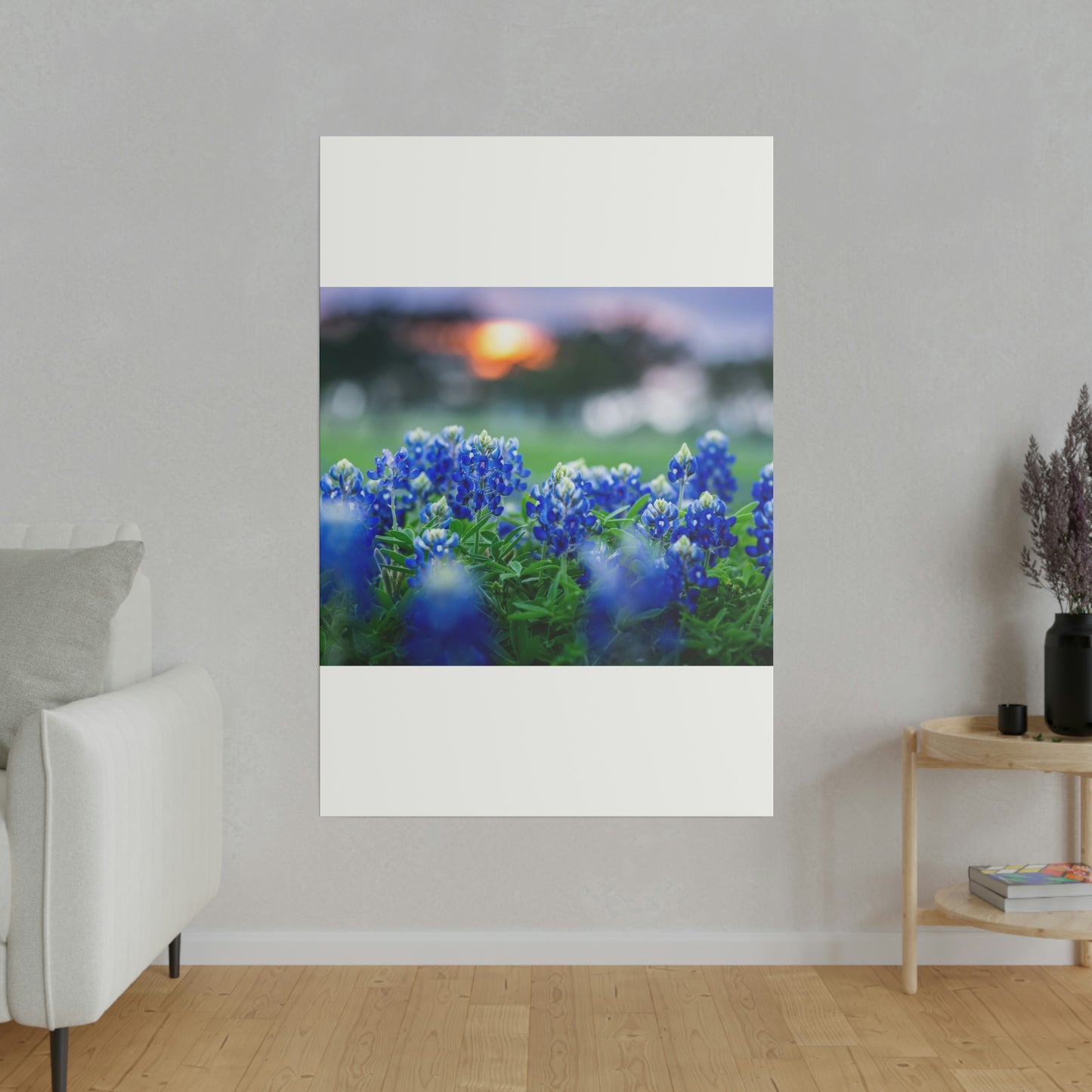 Blue Bonnets on matte Canvas, Stretched, 0.75"