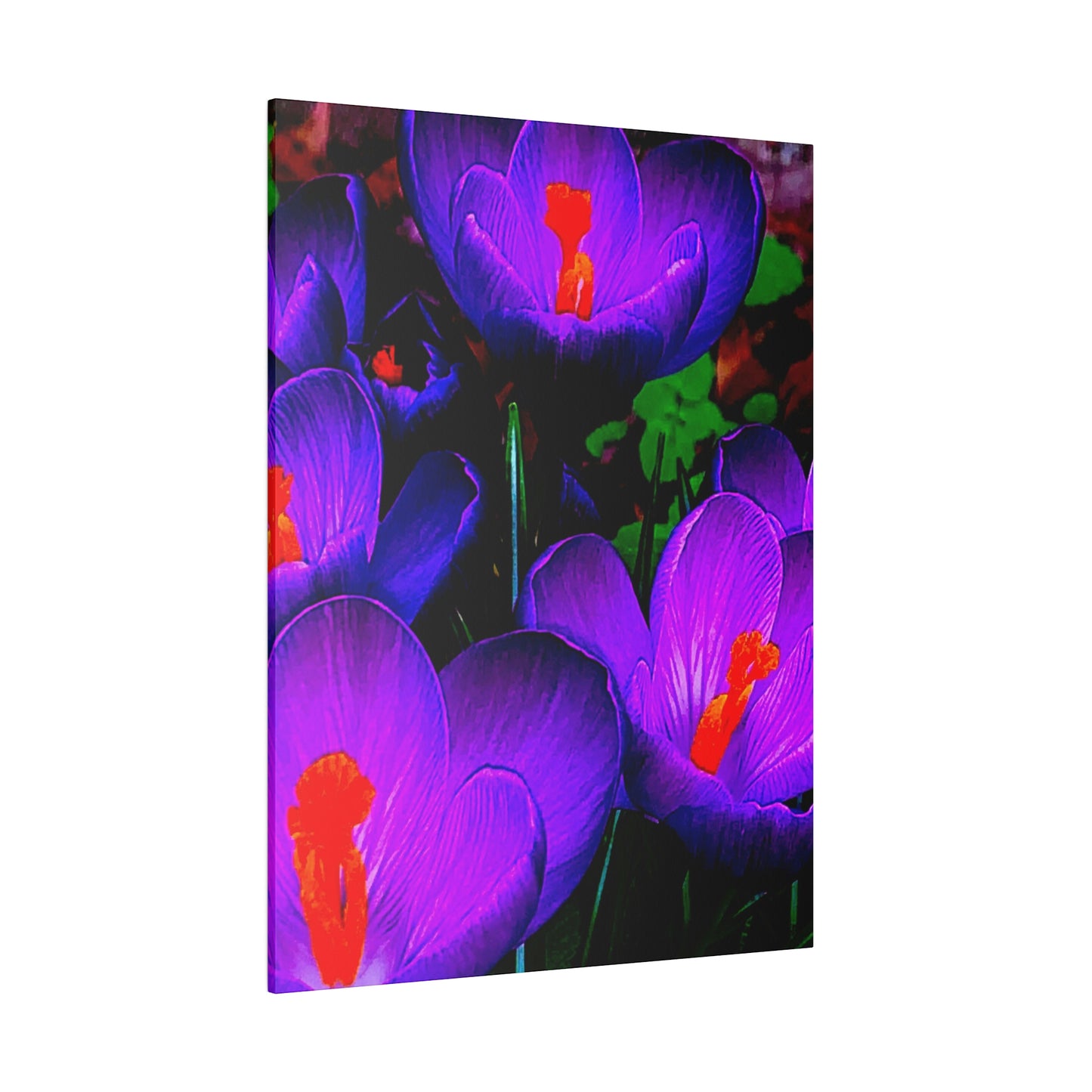 Purple Flowers on Matte Canvas, Stretched, 0.75"