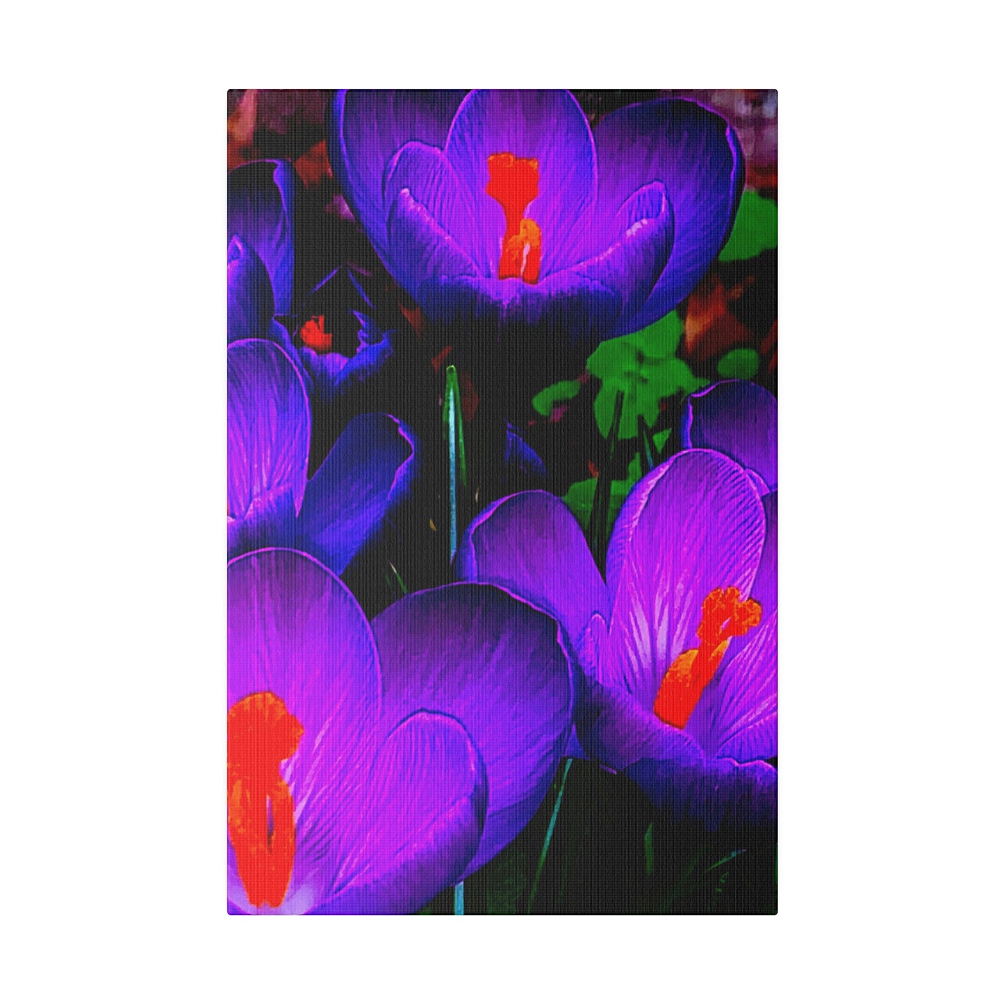 Purple Flowers on Matte Canvas, Stretched, 0.75"