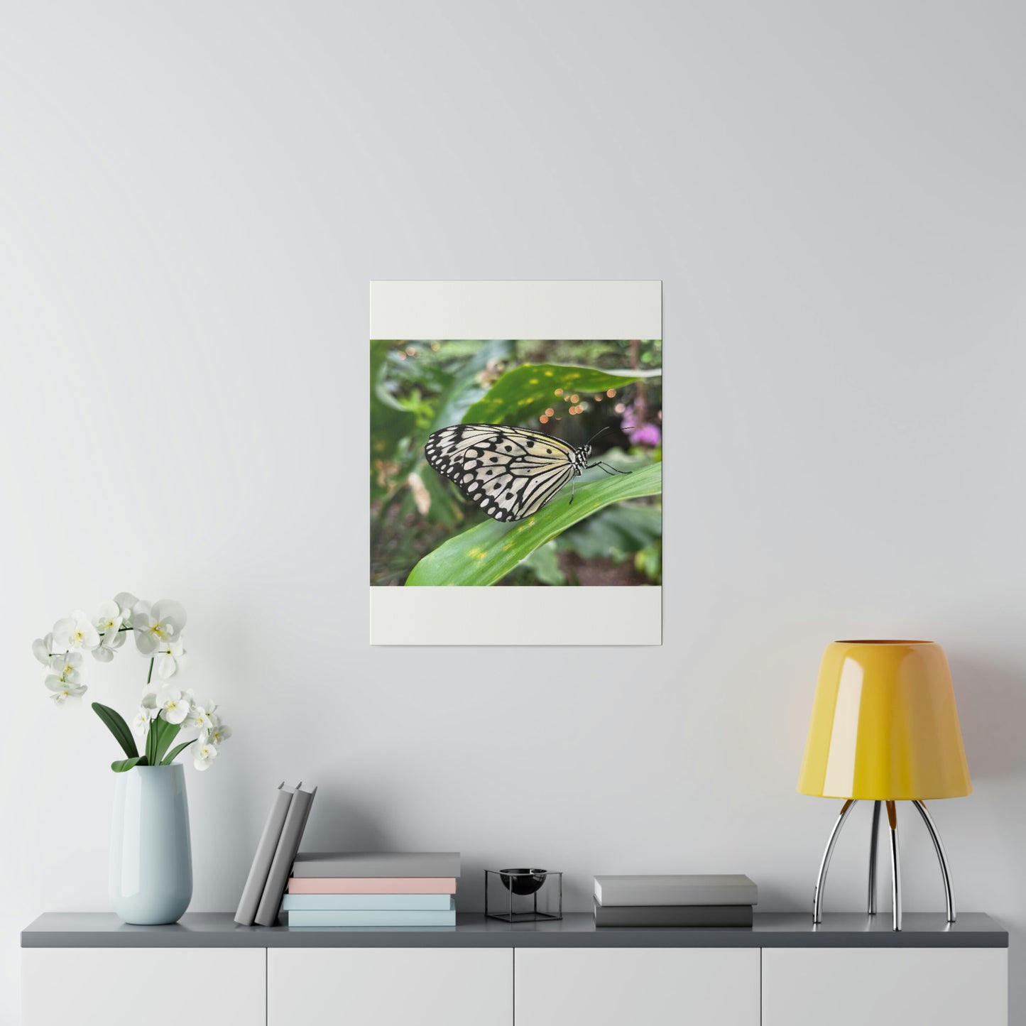 Black and White Butterfly on Matte Canvas, Stretched, 0.75"