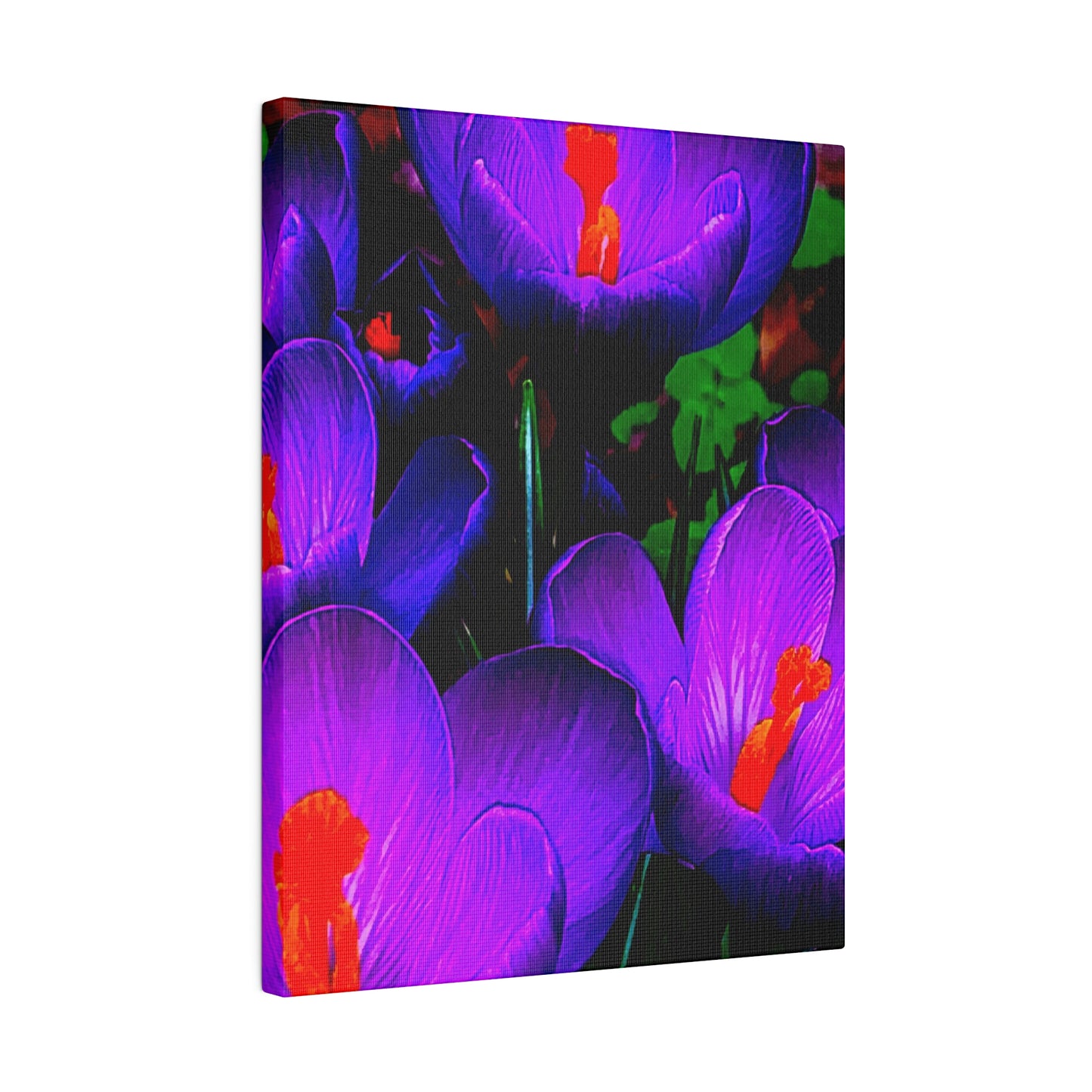 Purple Flowers on Matte Canvas, Stretched, 0.75"