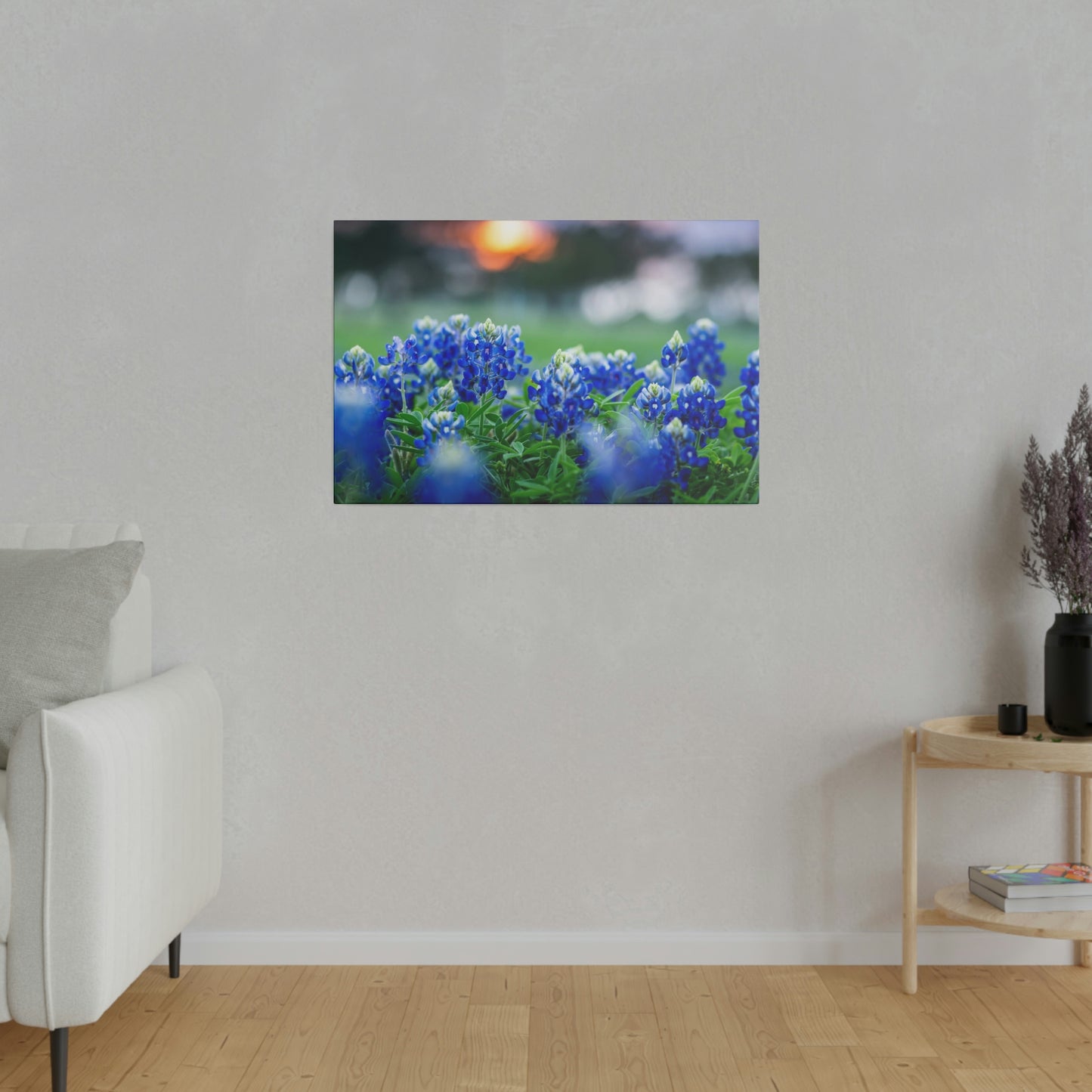 Blue Bonnets on matte Canvas, Stretched, 0.75"