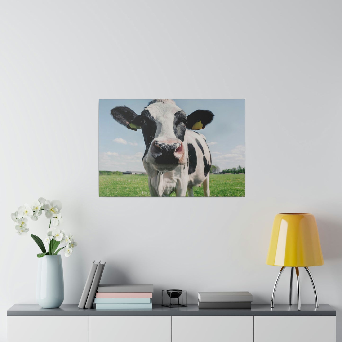 Black and White Cow, Matte Canvas, Stretched, 0.75"