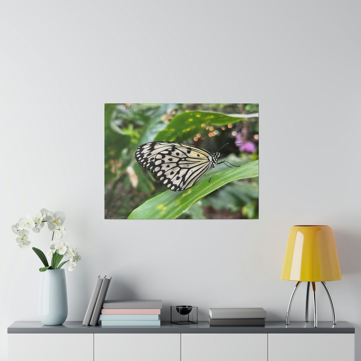 Black and White Butterfly on Matte Canvas, Stretched, 0.75"