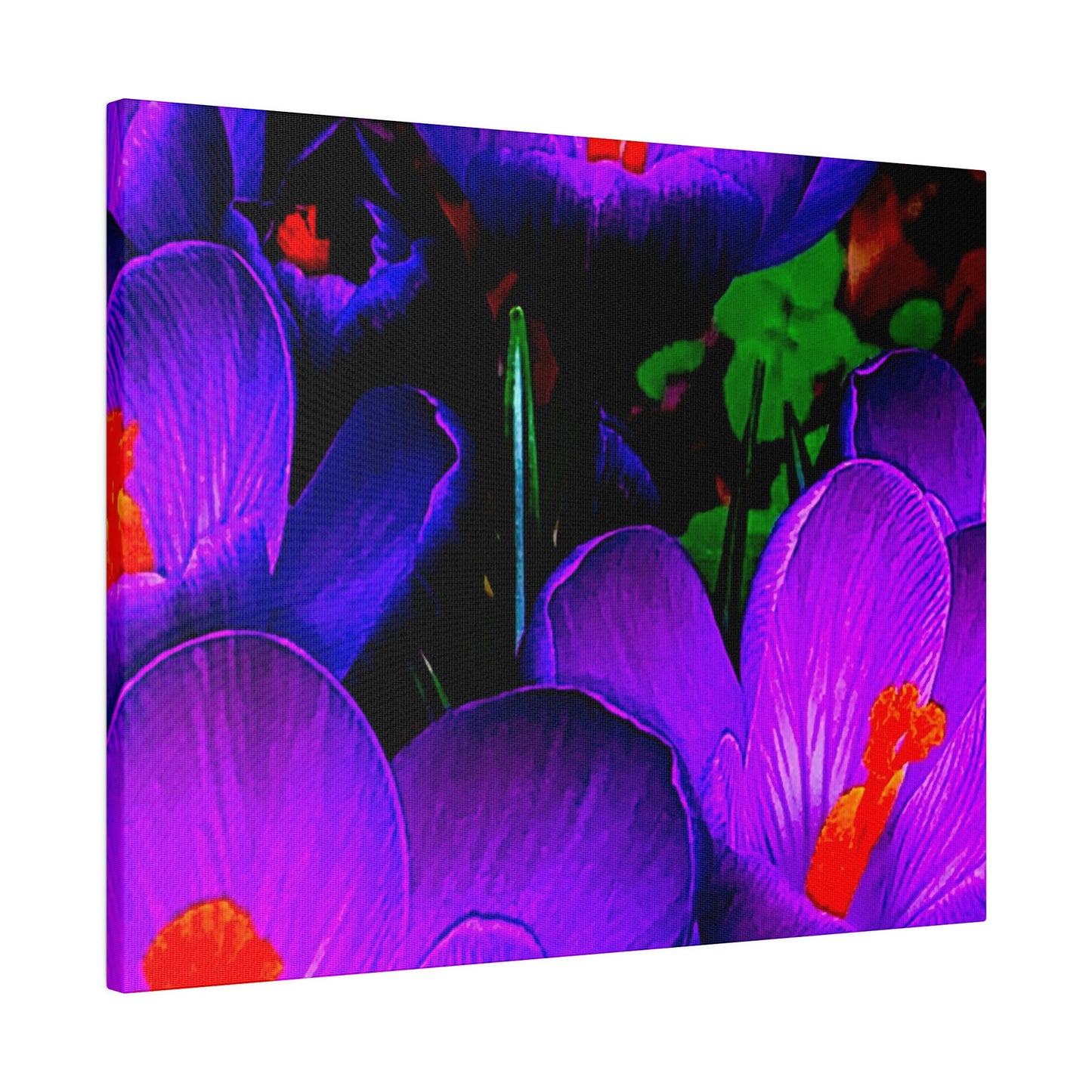 Purple Flowers on Matte Canvas, Stretched, 0.75"