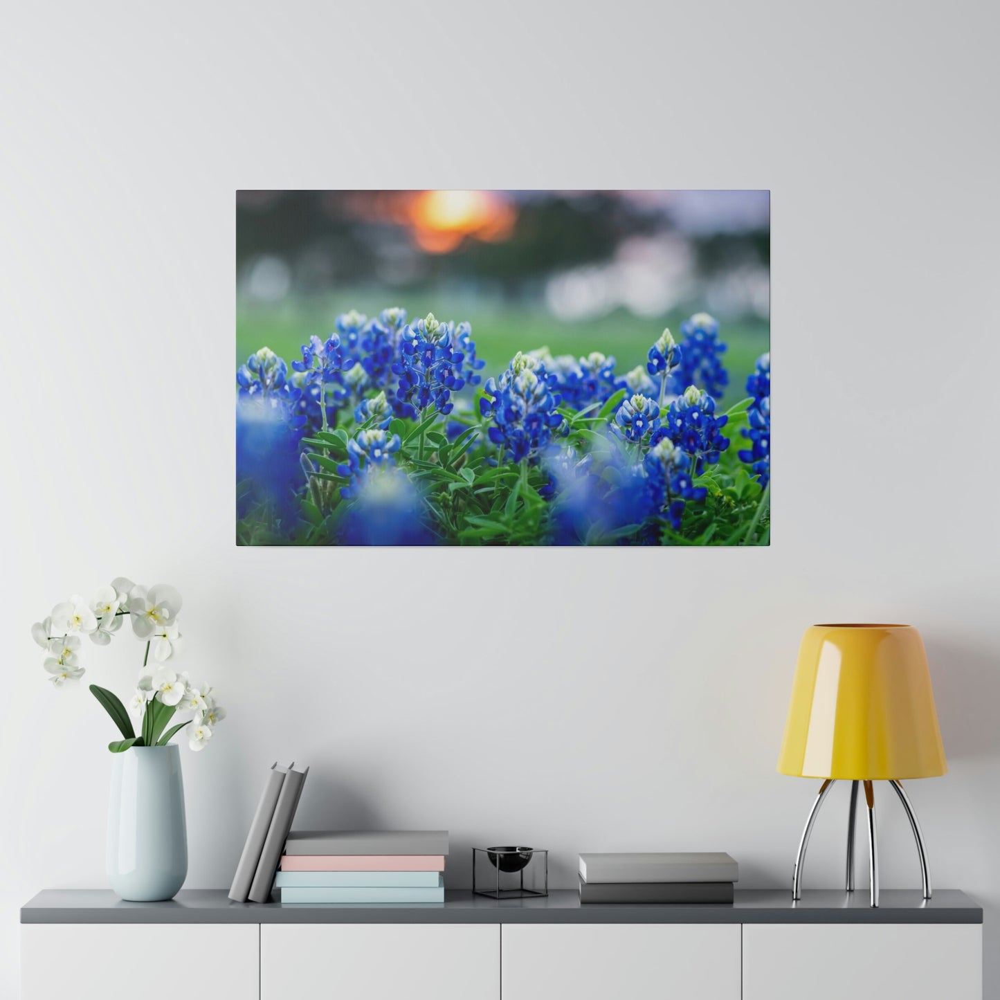 Blue Bonnets on matte Canvas, Stretched, 0.75"