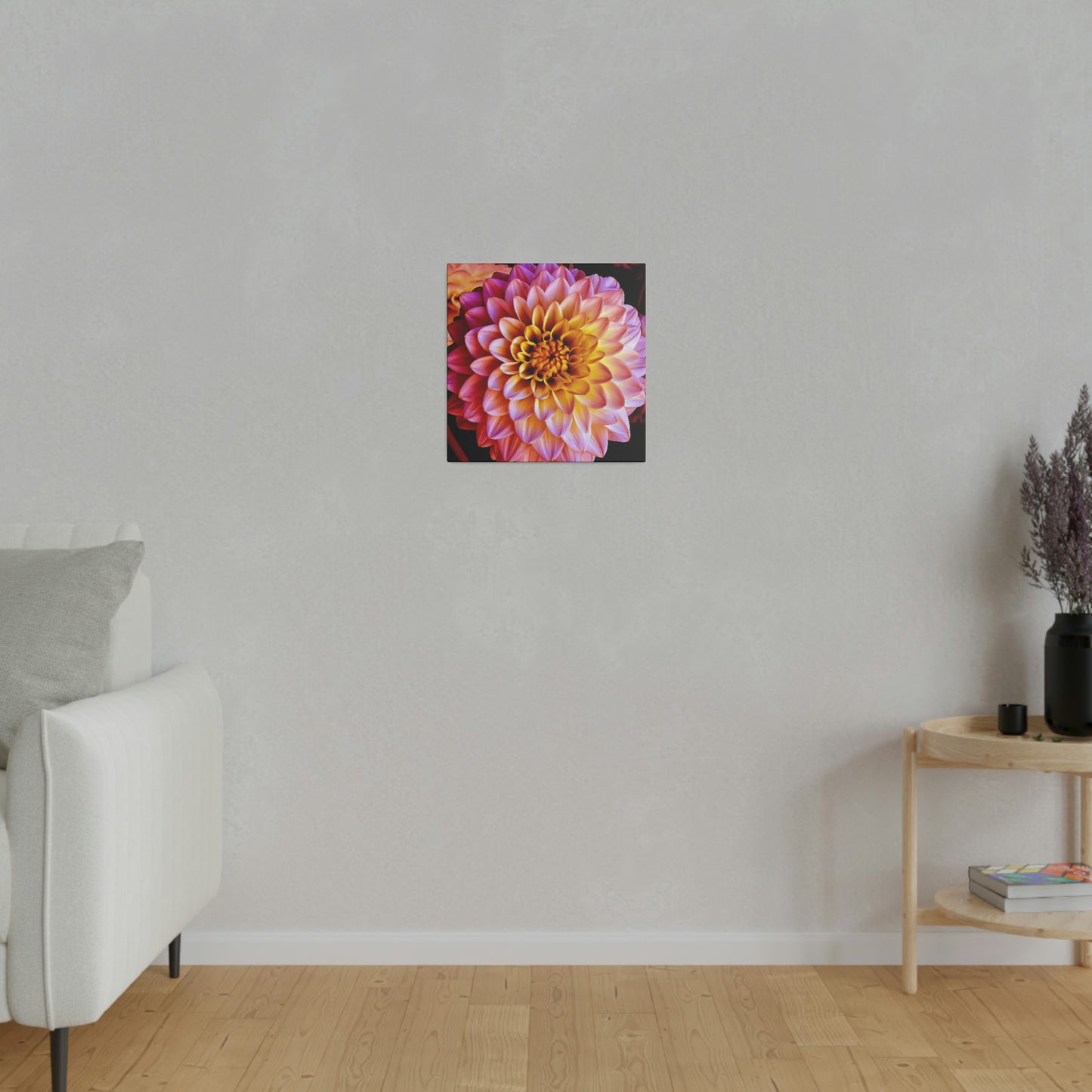 Colorful Dahlia on Matte Canvas, Stretched, 0.75"