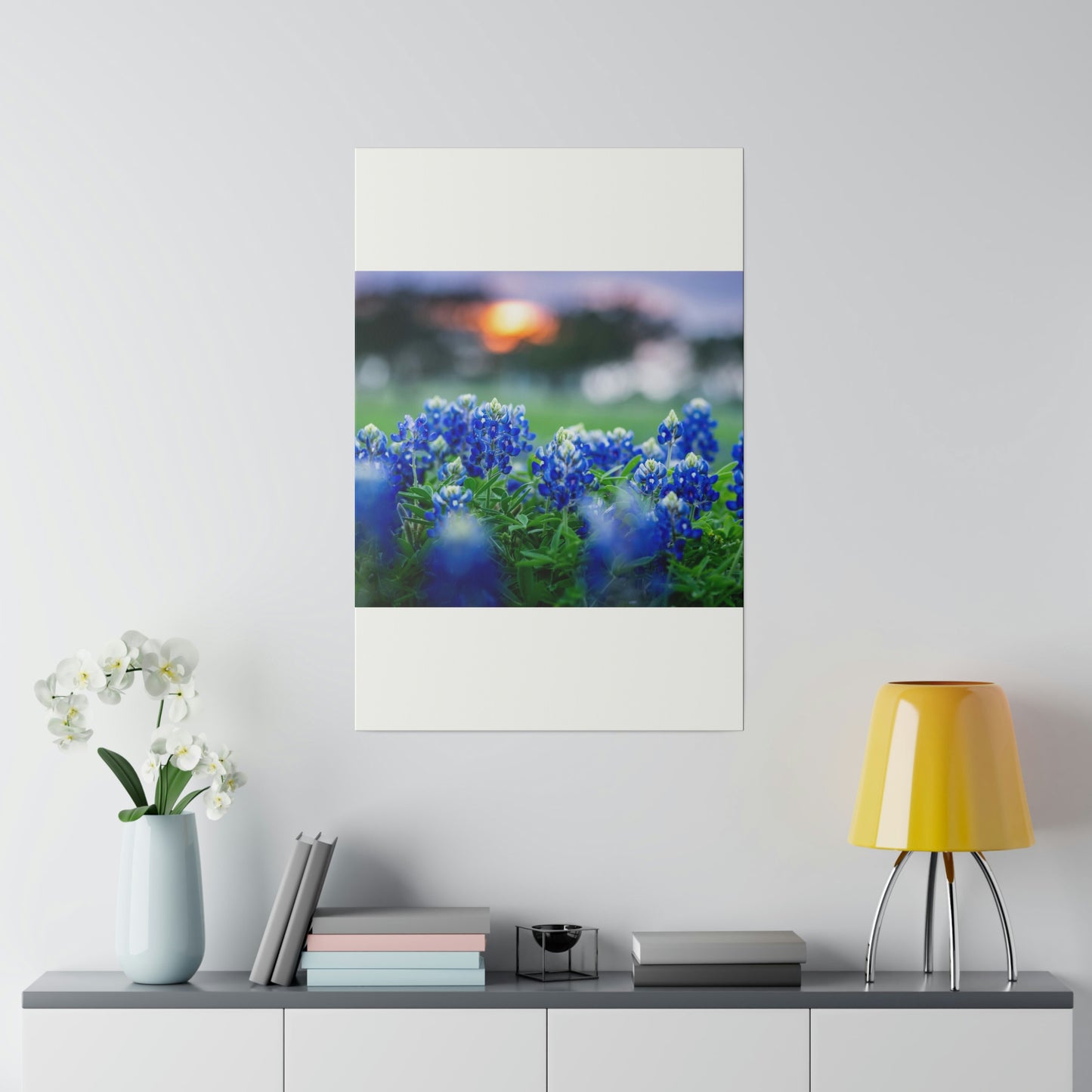 Blue Bonnets on matte Canvas, Stretched, 0.75"