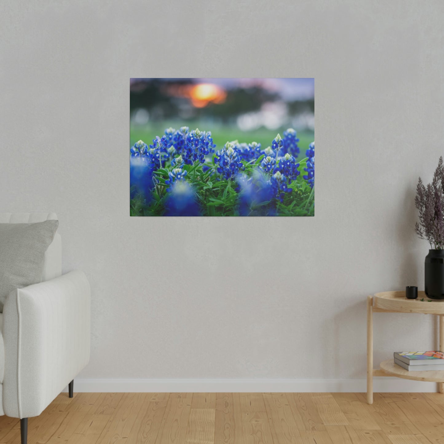 Blue Bonnets on matte Canvas, Stretched, 0.75"