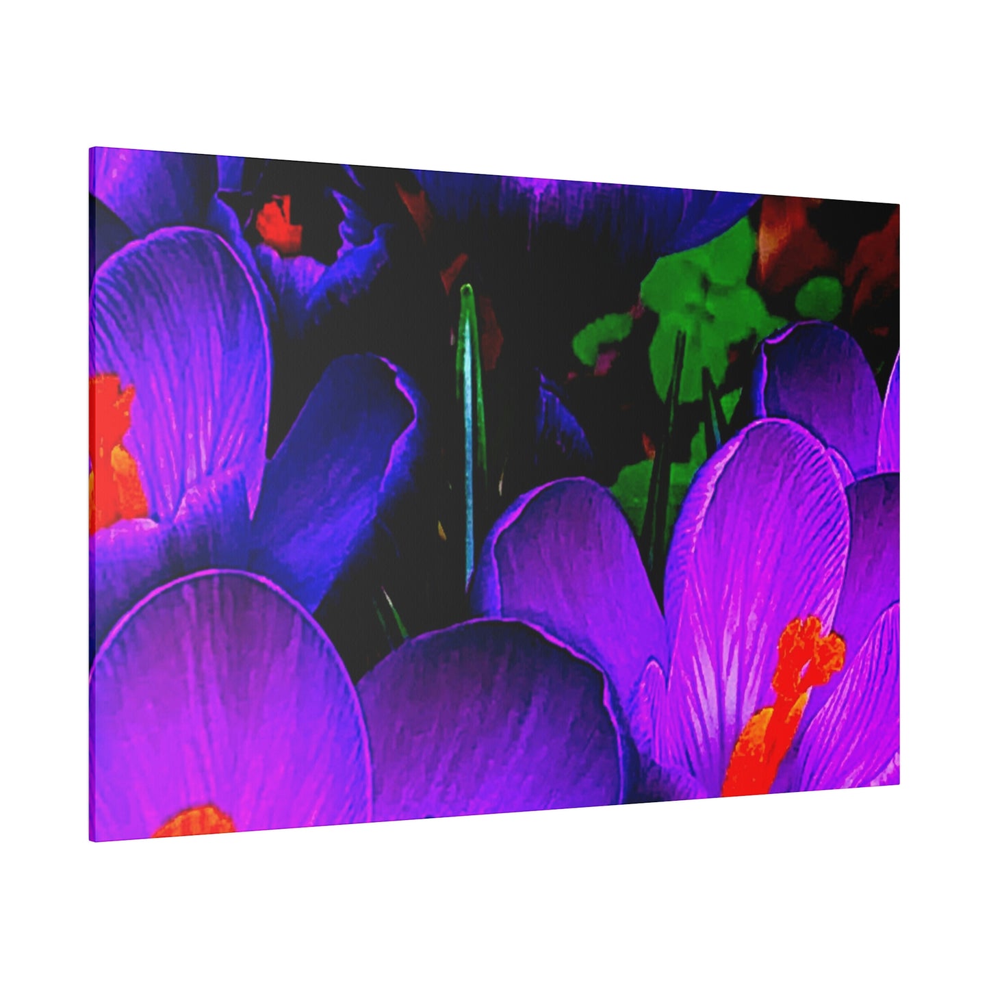 Purple Flowers on Matte Canvas, Stretched, 0.75"