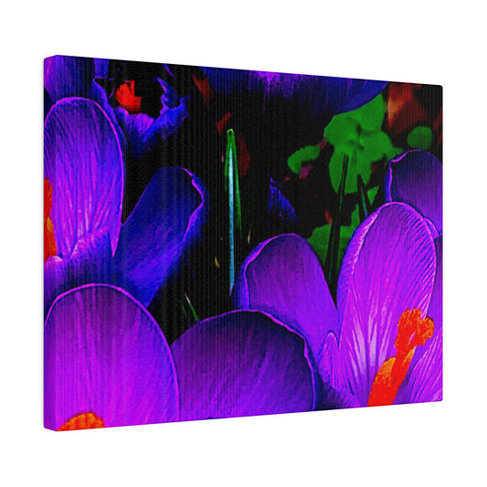 Purple Flowers on Matte Canvas, Stretched, 0.75"