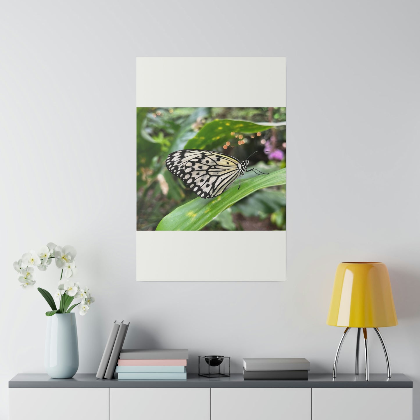 Black and White Butterfly on Matte Canvas, Stretched, 0.75"