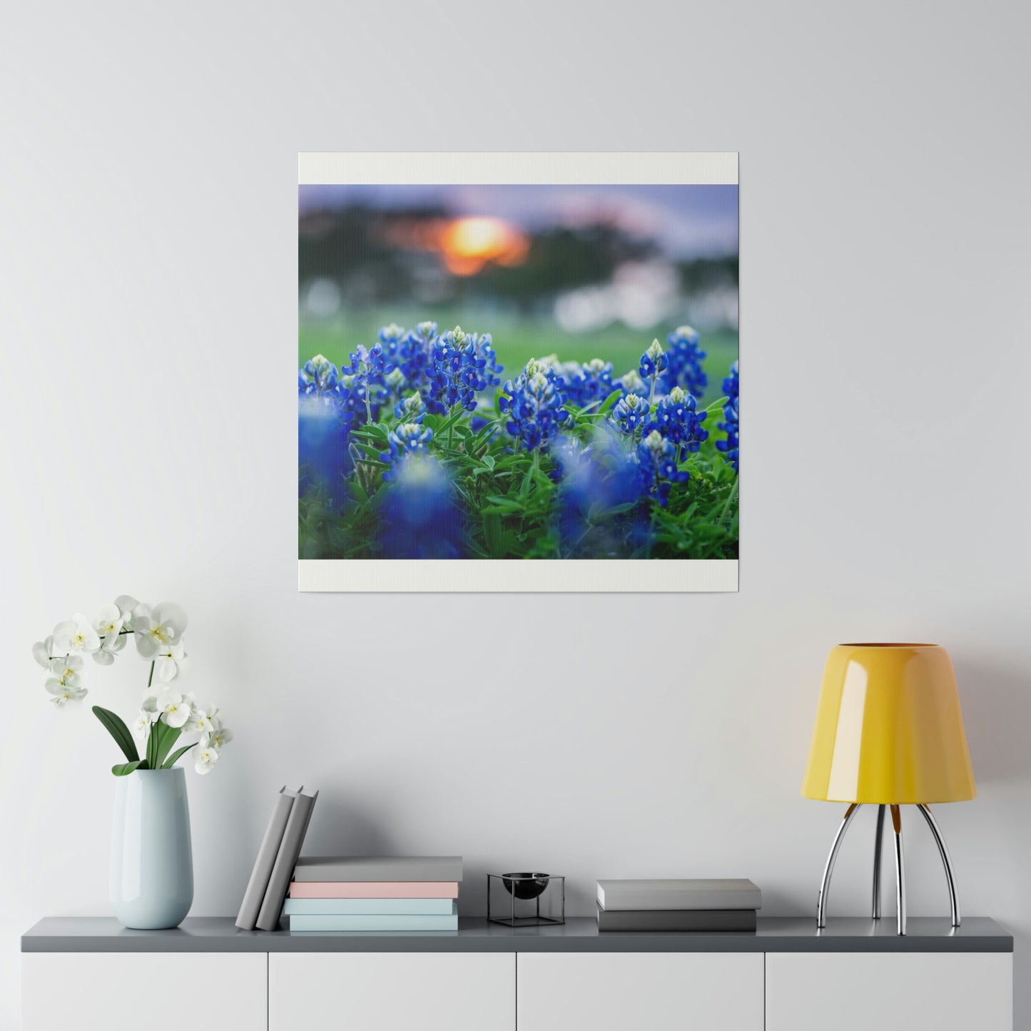 Blue Bonnets on matte Canvas, Stretched, 0.75"