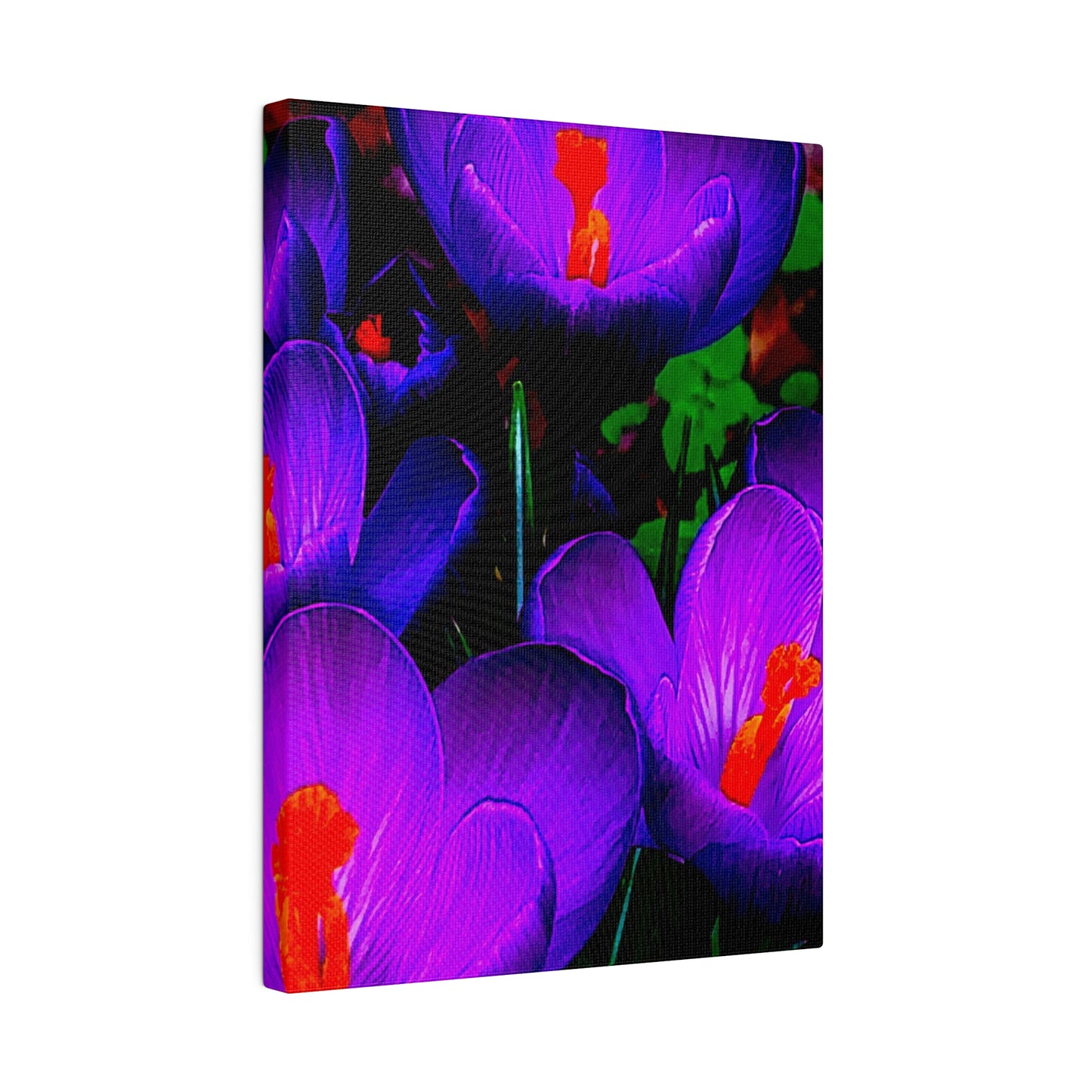 Purple Flowers on Matte Canvas, Stretched, 0.75"