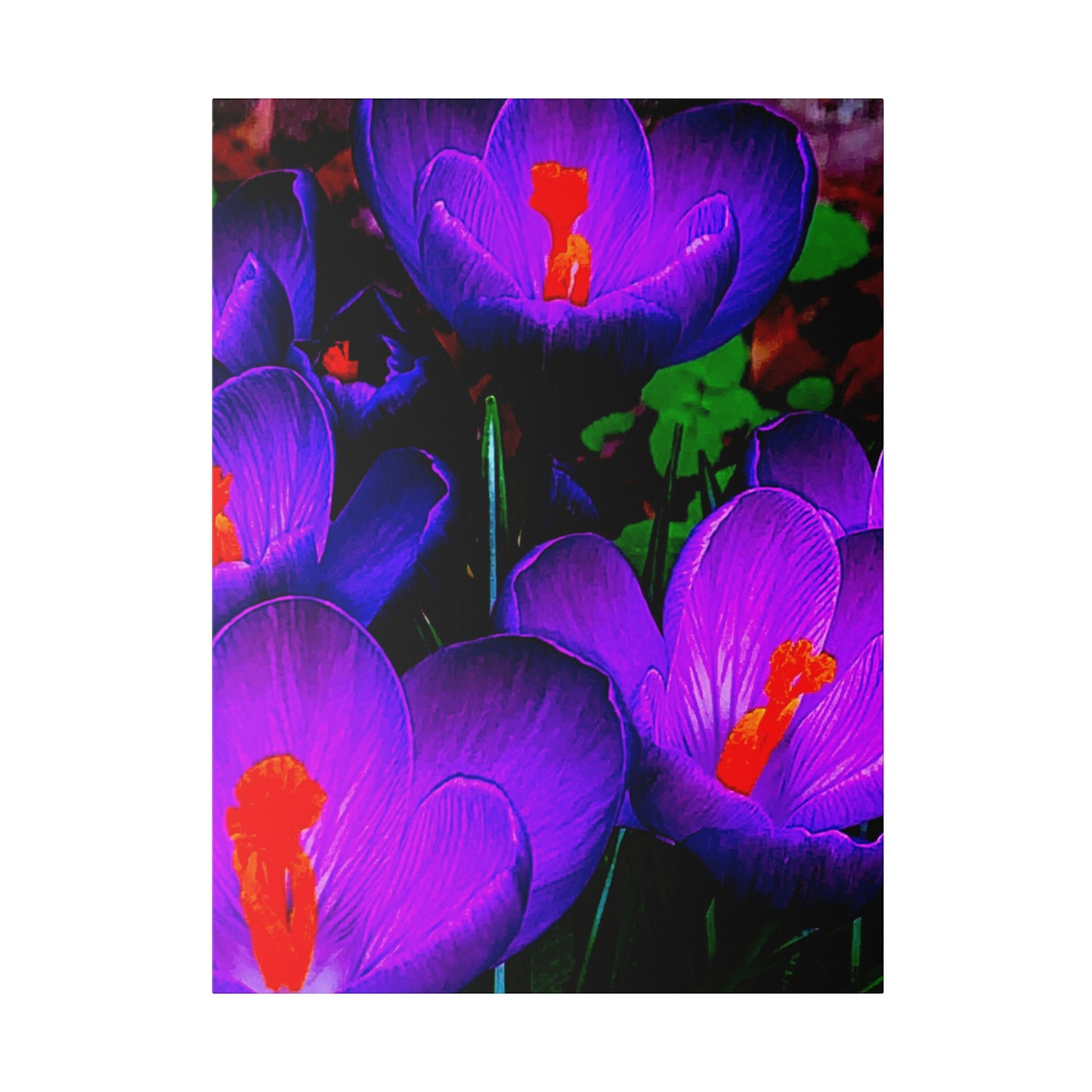 Purple Flowers on Matte Canvas, Stretched, 0.75"