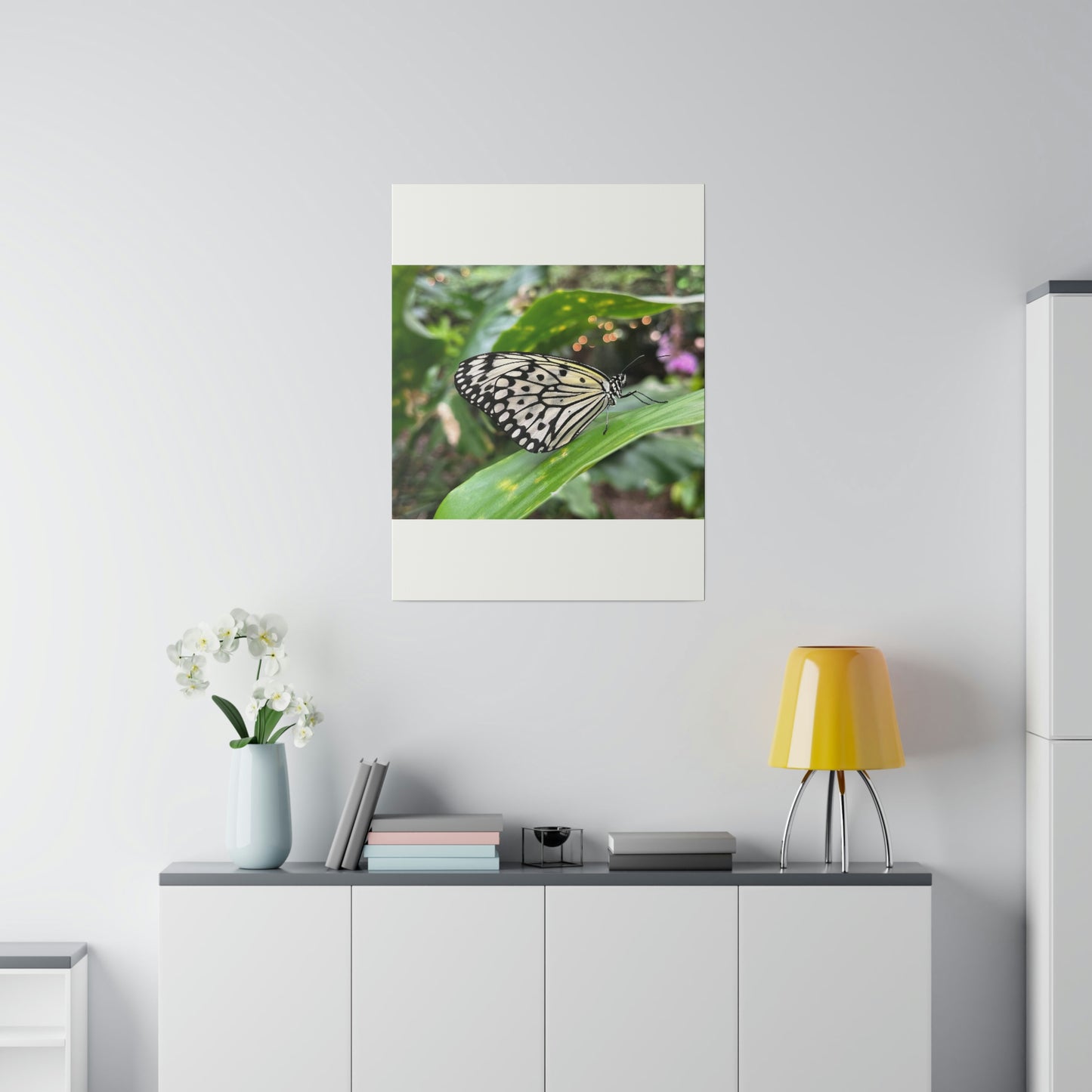 Black and White Butterfly on Matte Canvas, Stretched, 0.75"