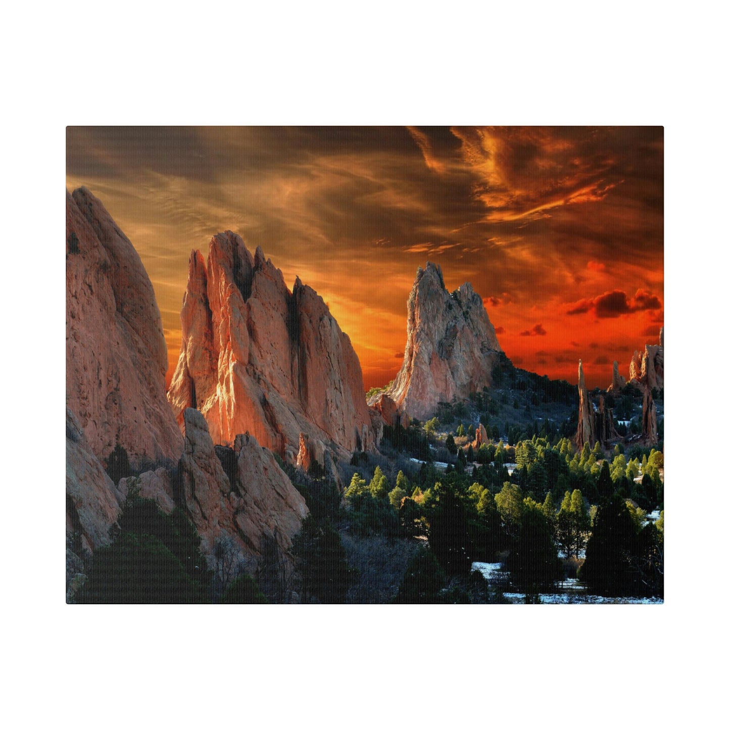 Sunset at Garden of the gods on Matte Canvas, Stretched, 0.75"