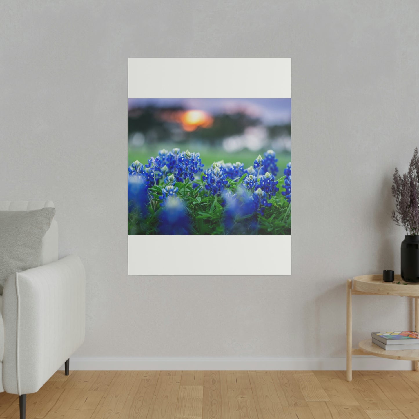 Blue Bonnets on matte Canvas, Stretched, 0.75"