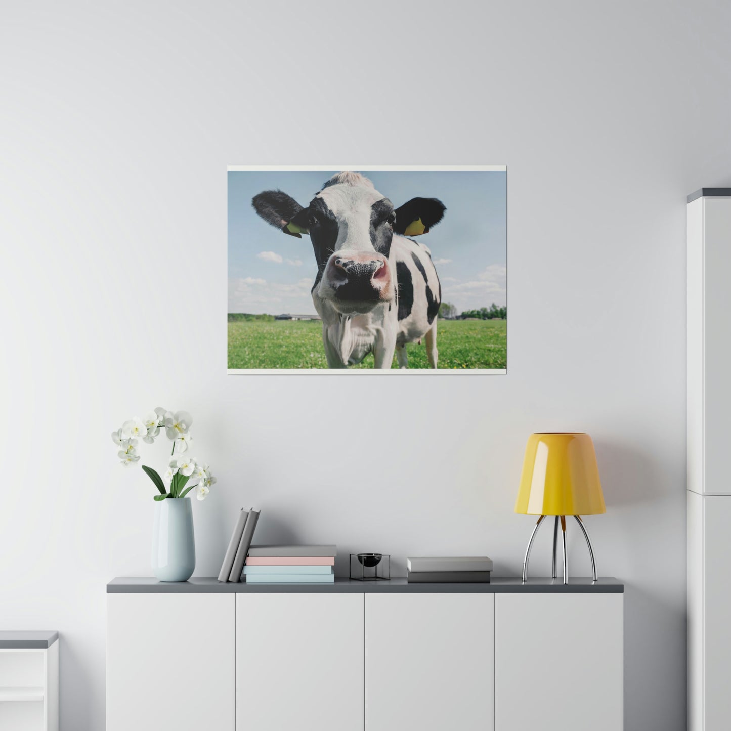 Black and White Cow, Matte Canvas, Stretched, 0.75"