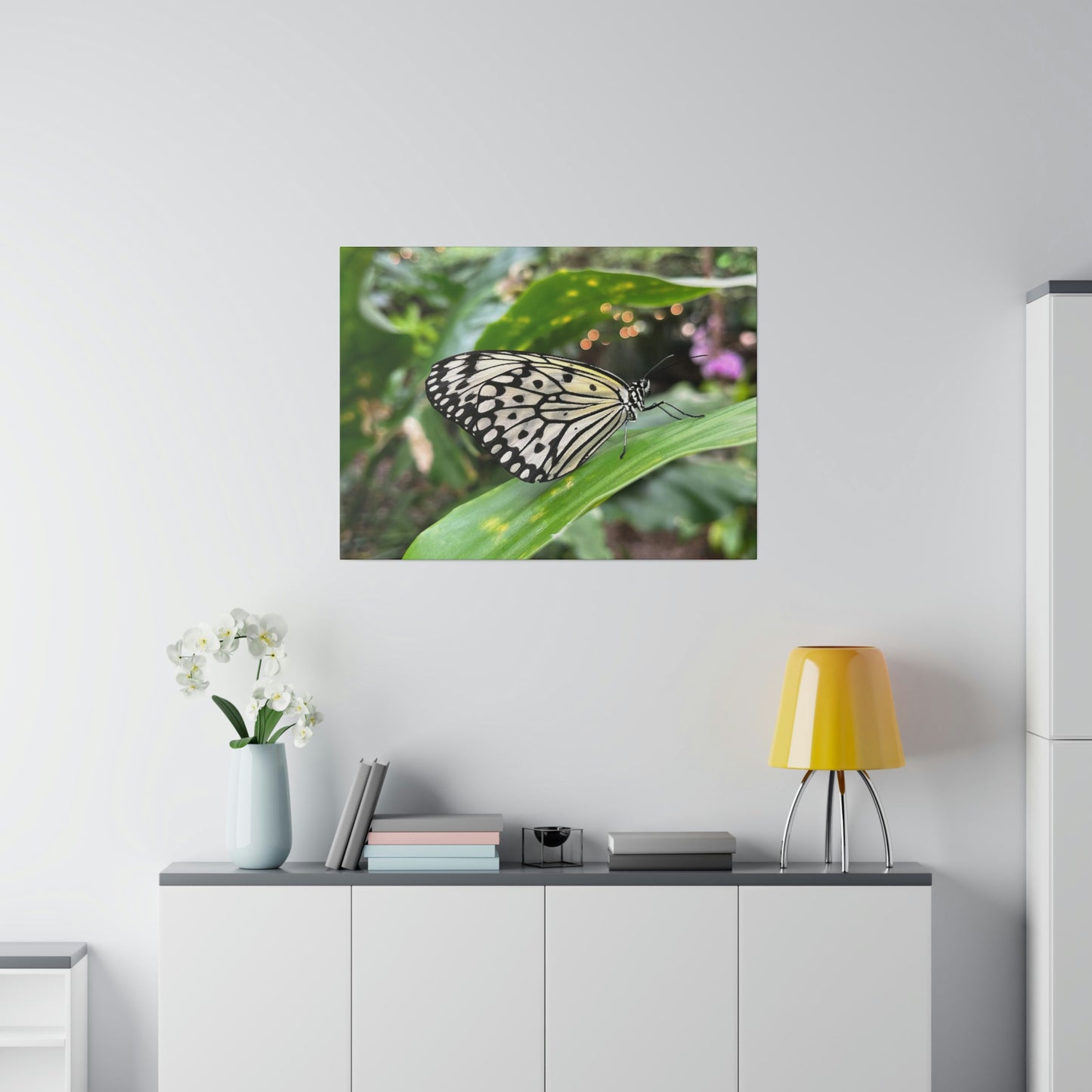 Black and White Butterfly on Matte Canvas, Stretched, 0.75"