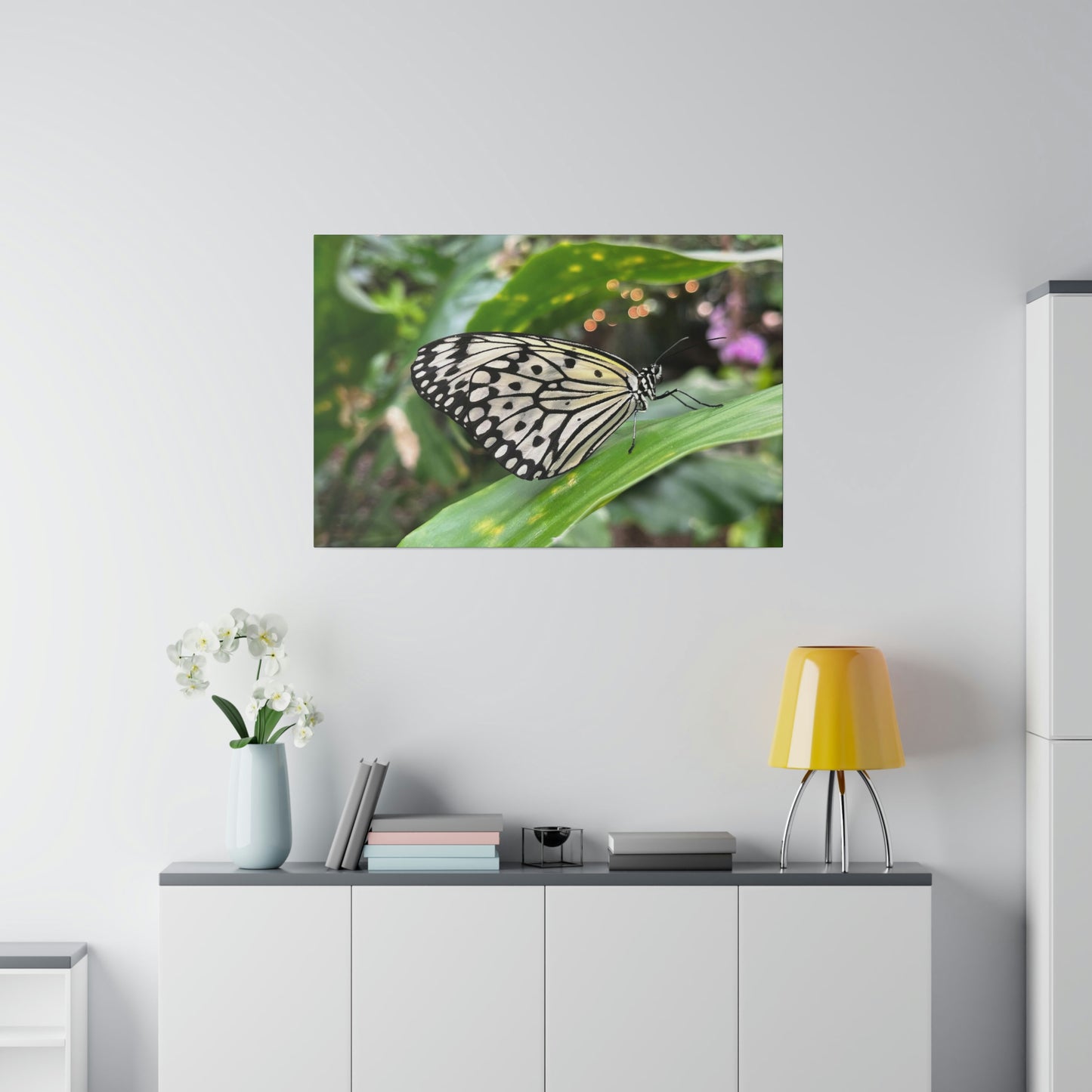 Black and White Butterfly on Matte Canvas, Stretched, 0.75"