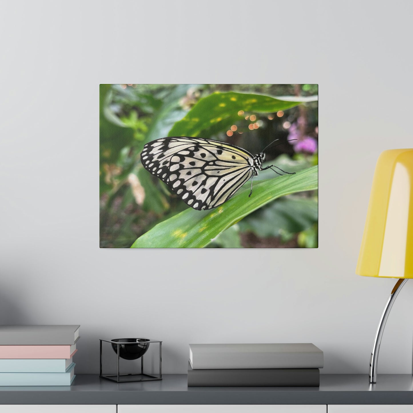 Black and White Butterfly on Matte Canvas, Stretched, 0.75"