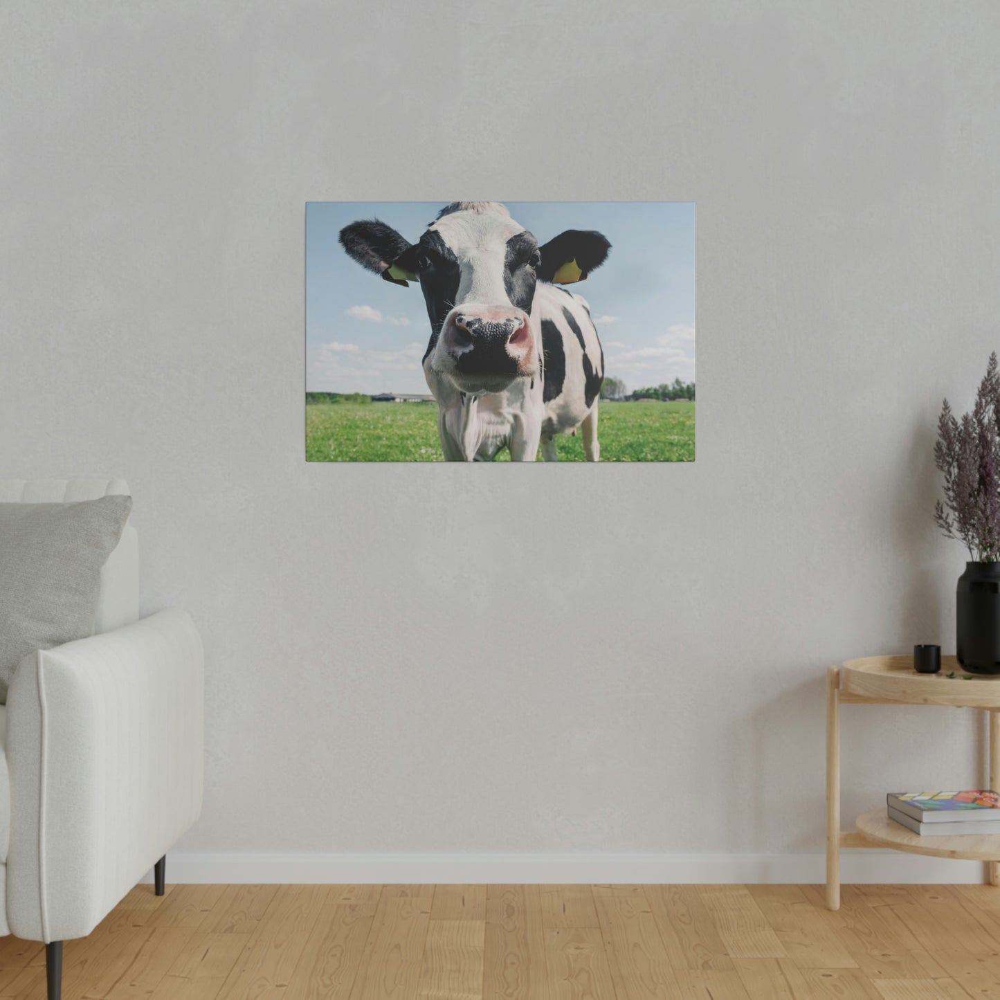 Black and White Cow, Matte Canvas, Stretched, 0.75"