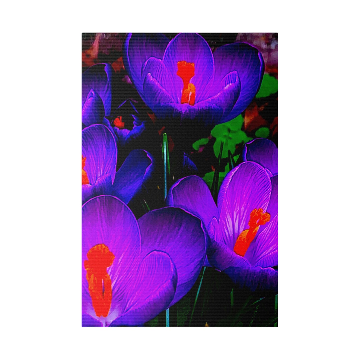 Purple Flowers on Matte Canvas, Stretched, 0.75"