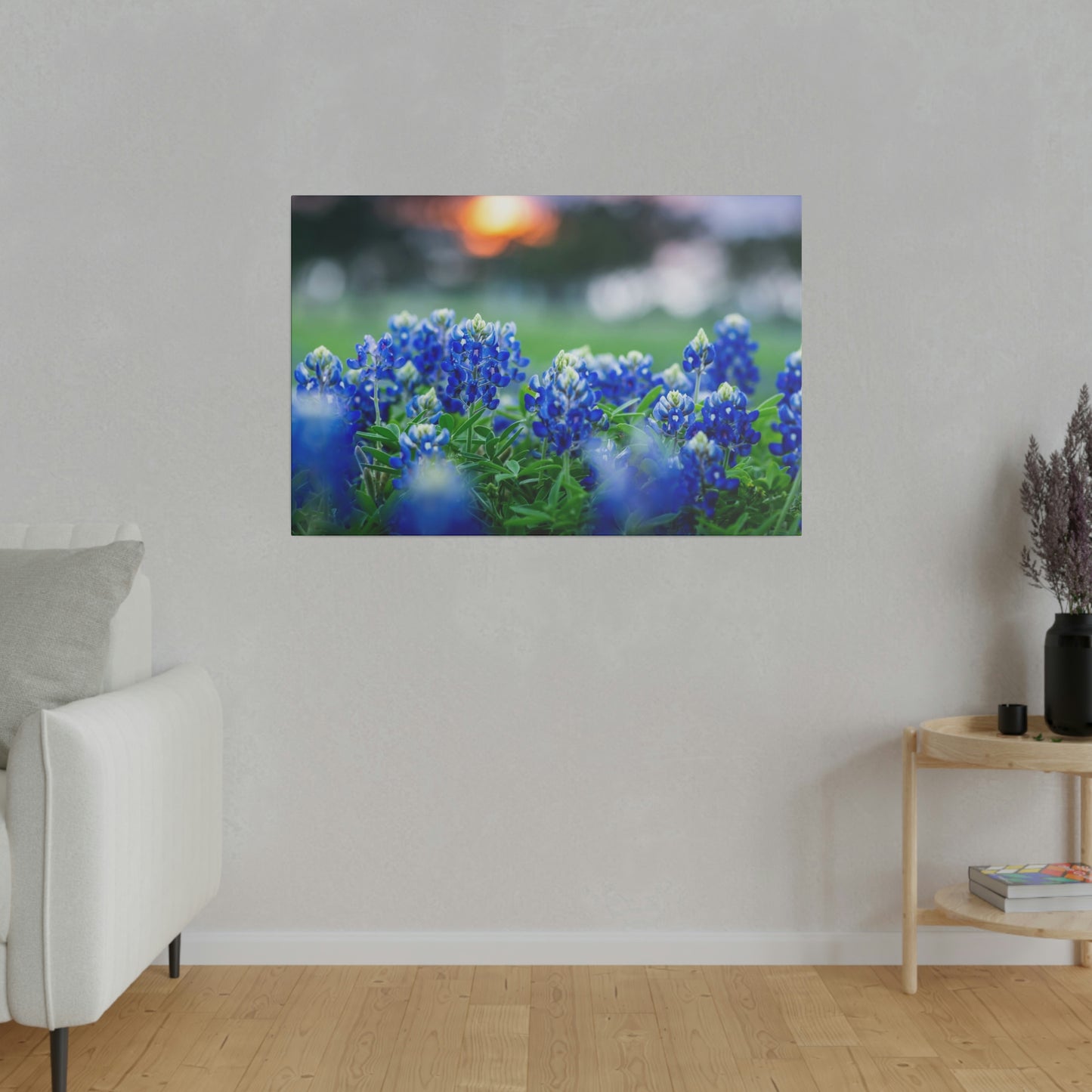 Blue Bonnets on matte Canvas, Stretched, 0.75"