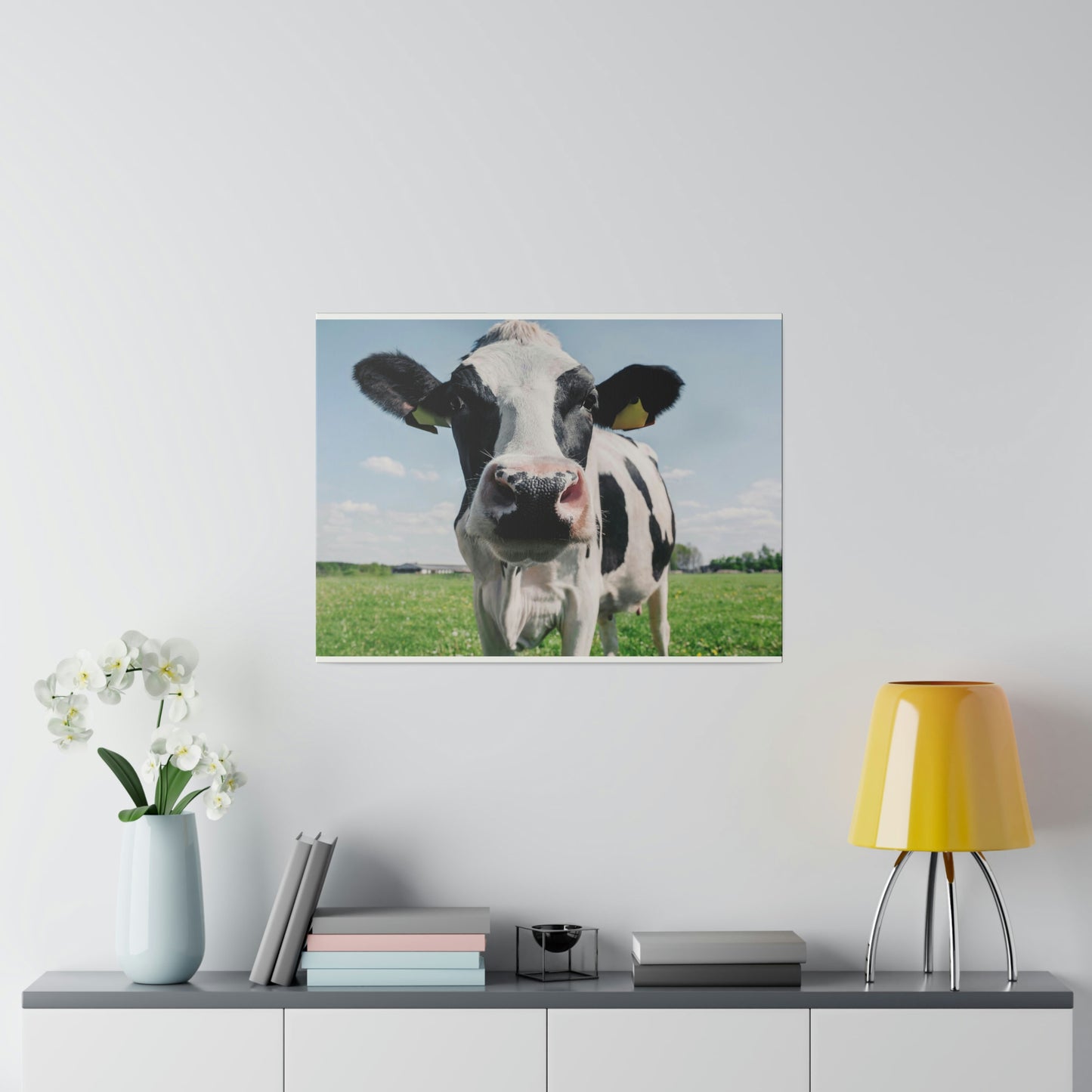 Black and White Cow, Matte Canvas, Stretched, 0.75"