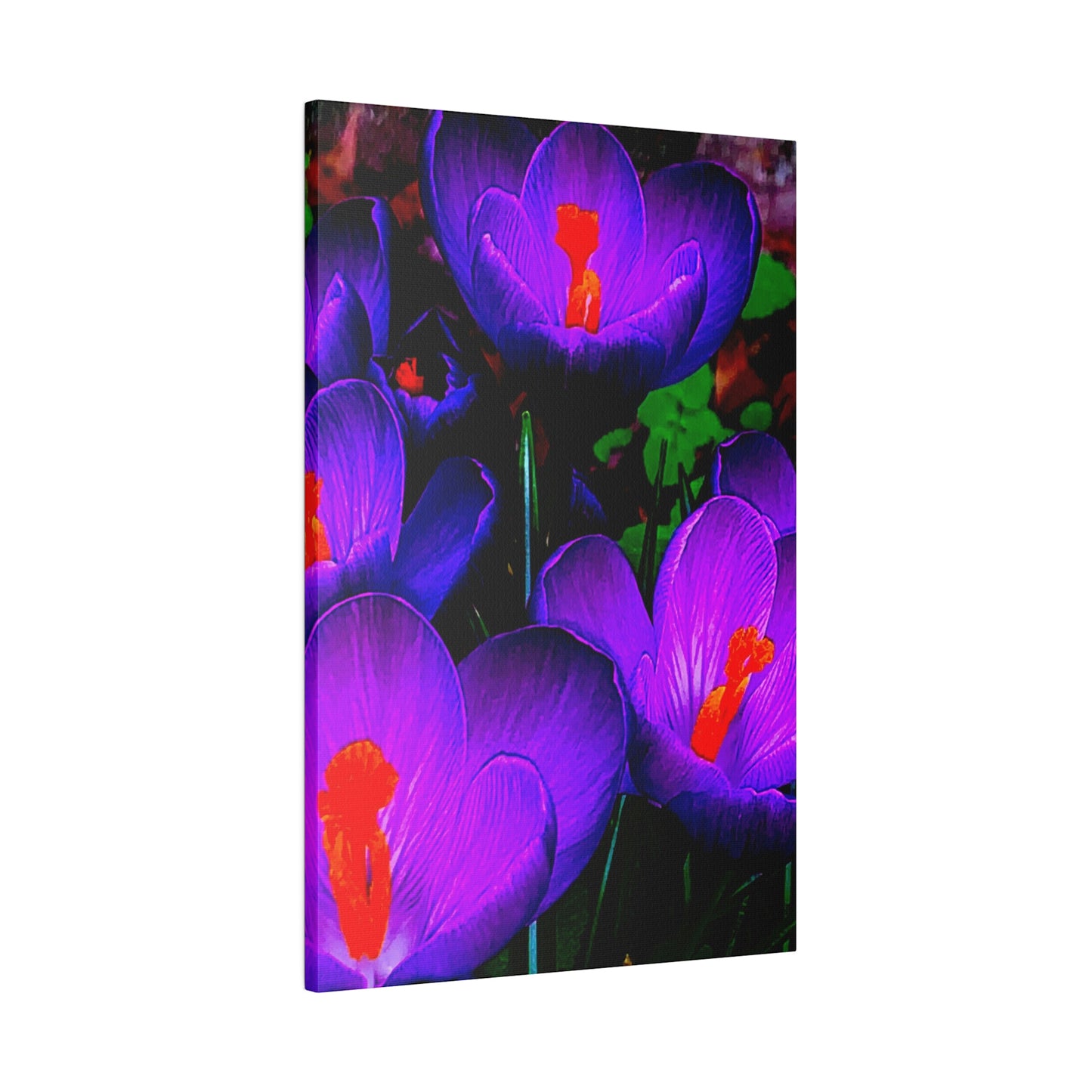 Purple Flowers on Matte Canvas, Stretched, 0.75"