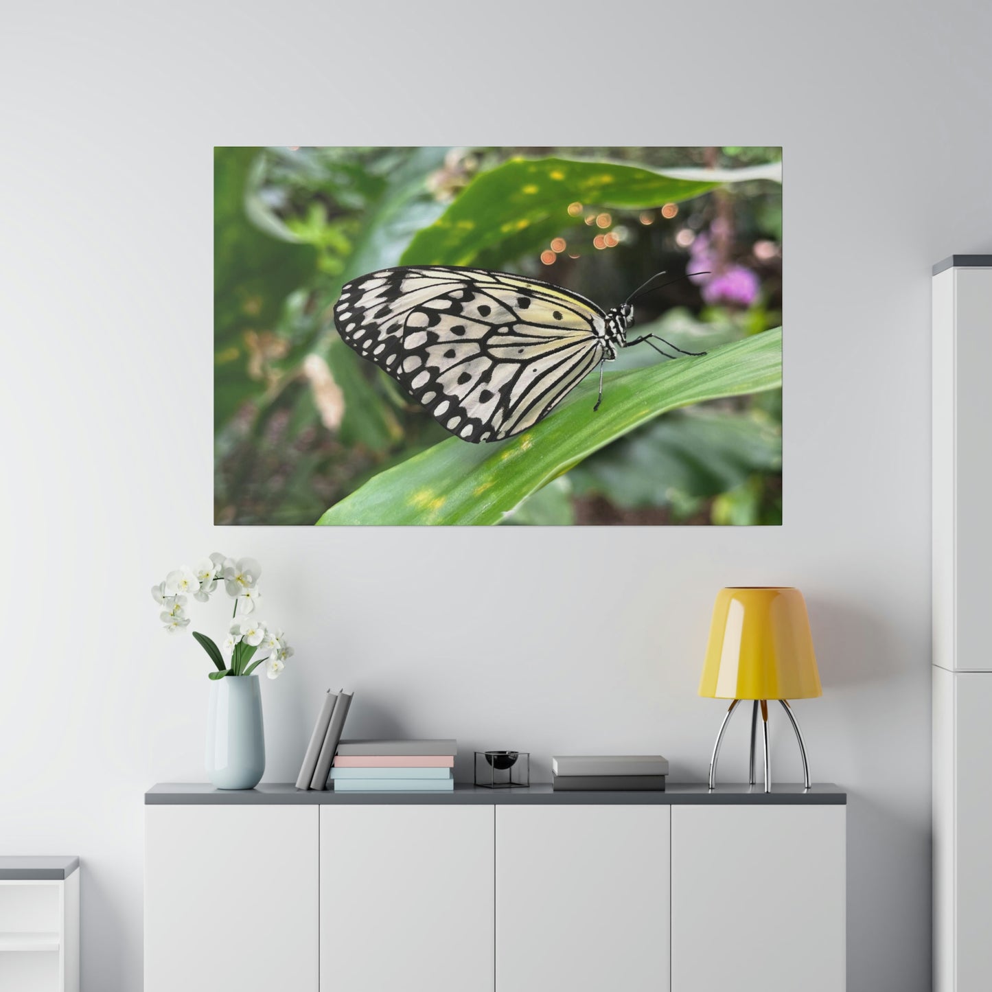 Black and White Butterfly on Matte Canvas, Stretched, 0.75"