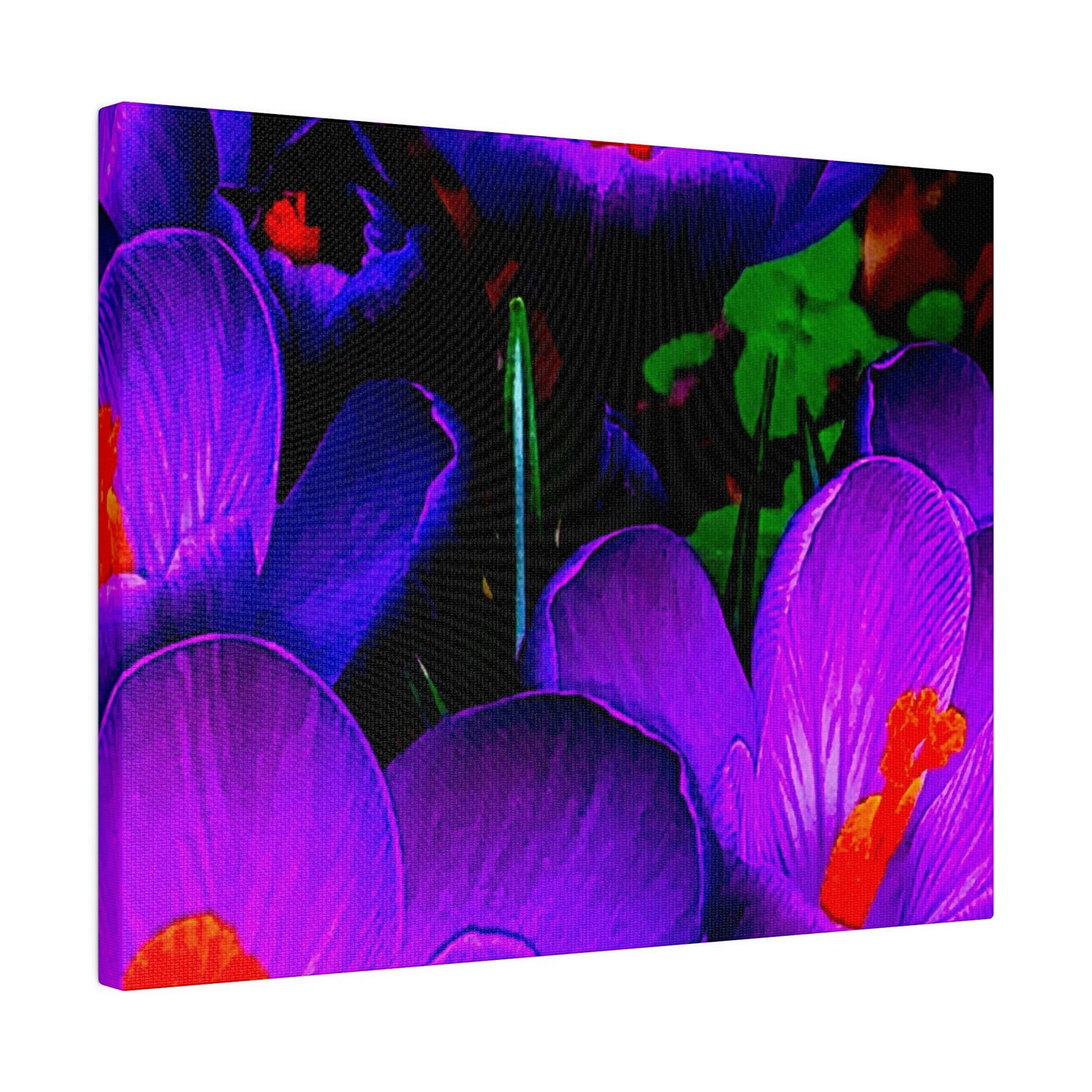 Purple Flowers on Matte Canvas, Stretched, 0.75"