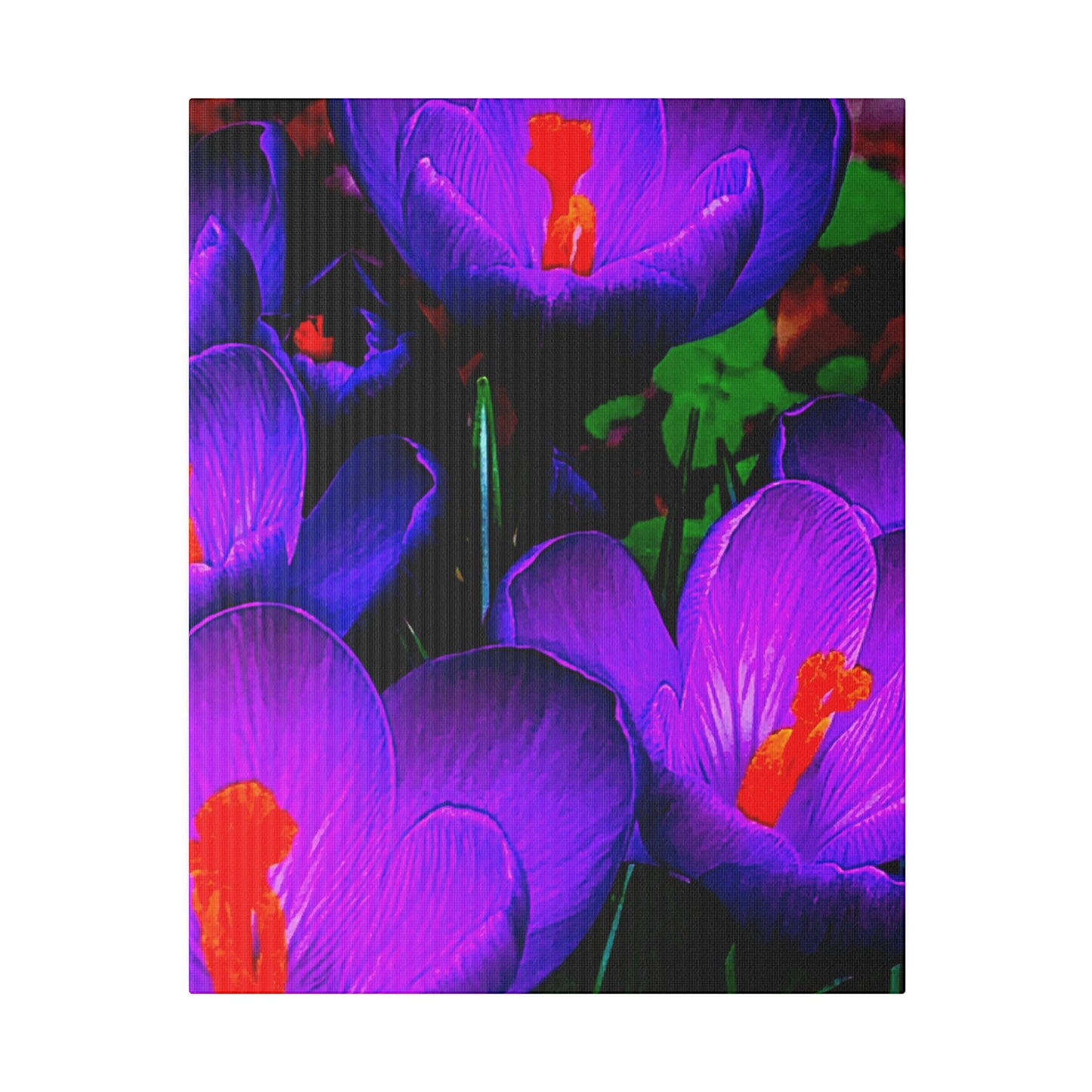 Purple Flowers on Matte Canvas, Stretched, 0.75"