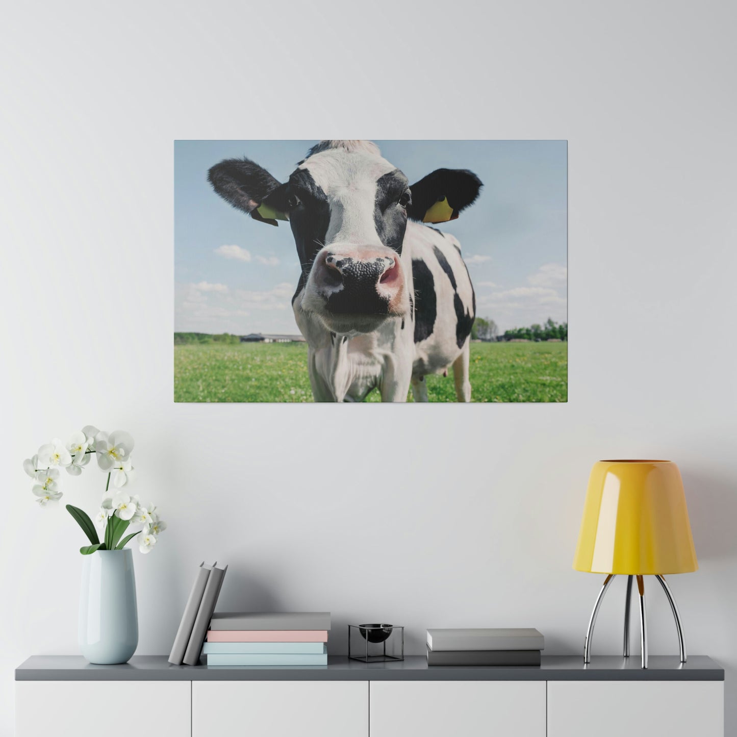 Black and White Cow, Matte Canvas, Stretched, 0.75"